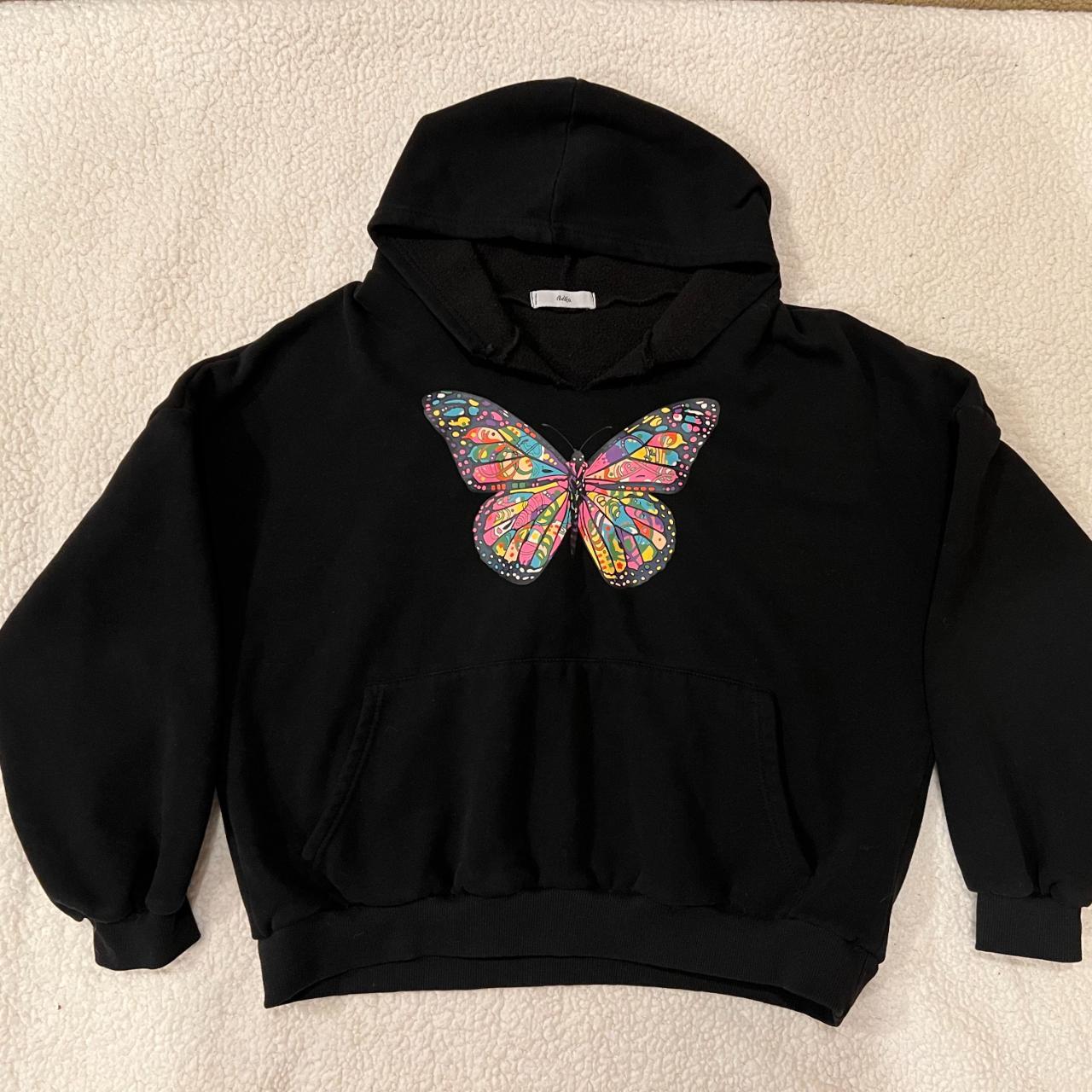 Black hoodie with butterfly best sale