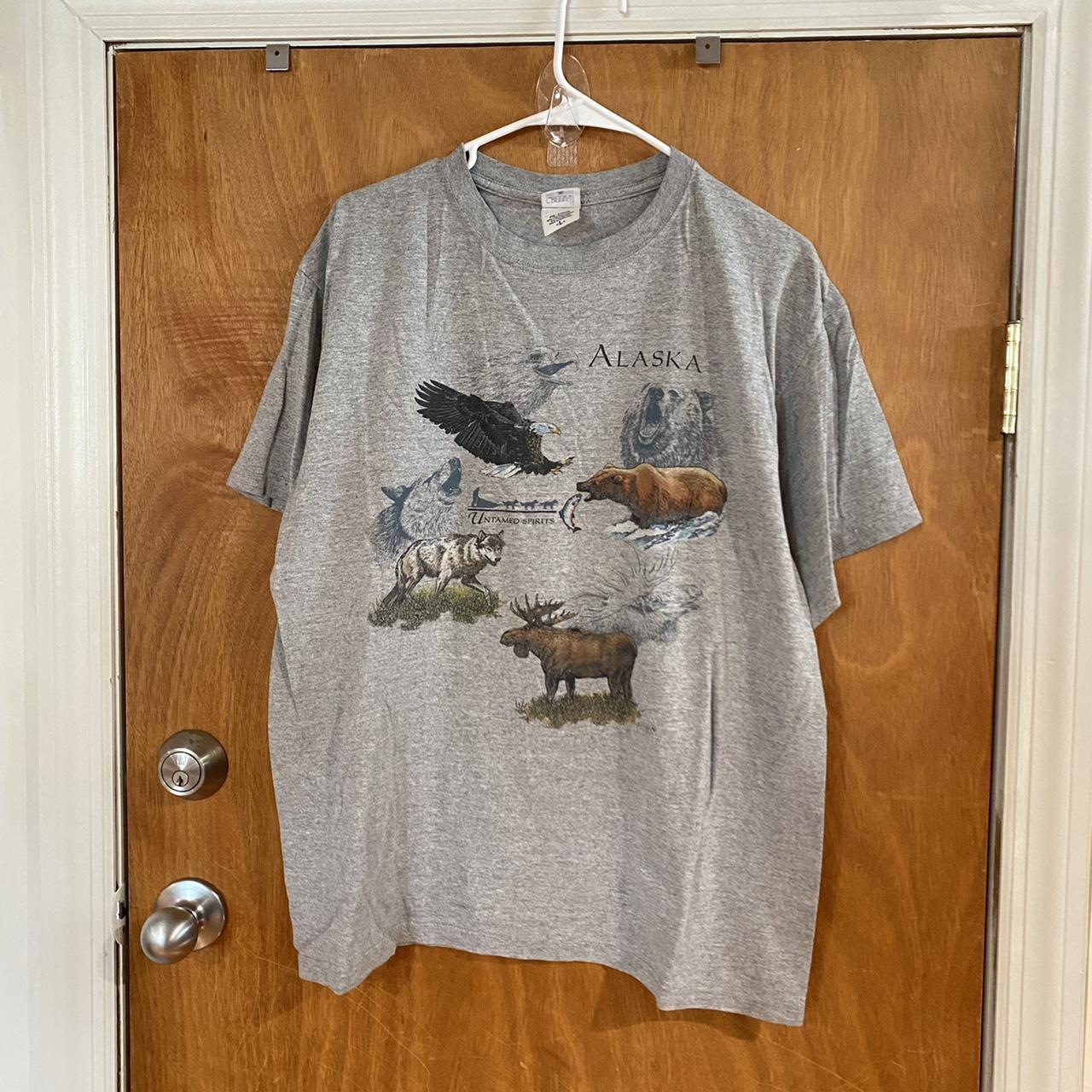 Vintage Alaska Nature Shirt Sz L (21x26.5) Worn - Depop