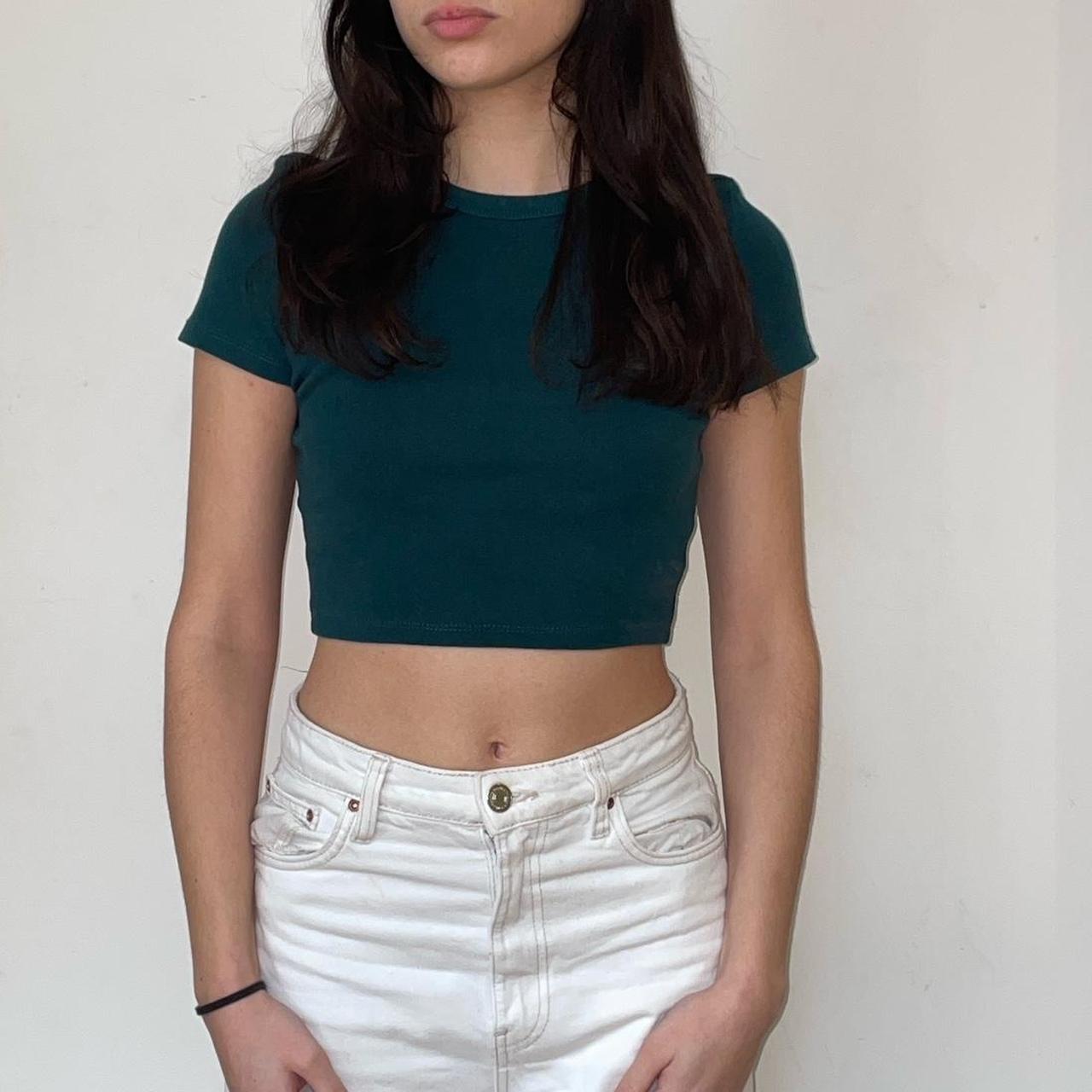 Zara hotsell Green Crop Top Women Small