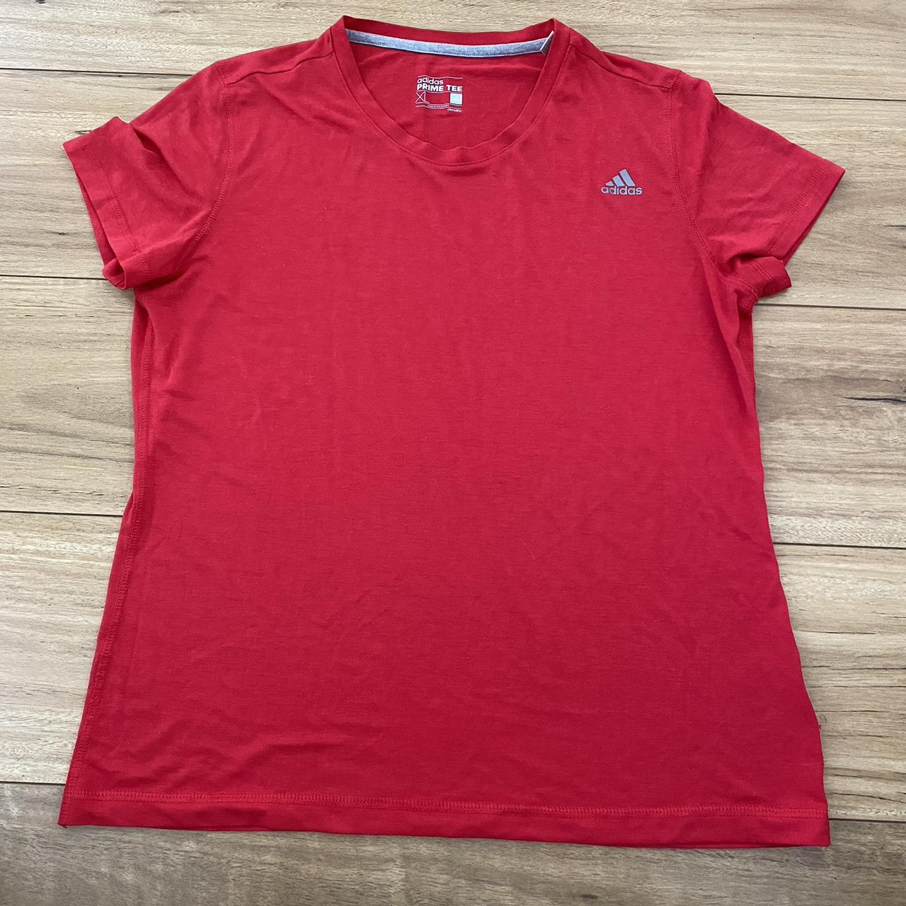 Adidas Red Sport Shirt Size XL, but could fit... Depop