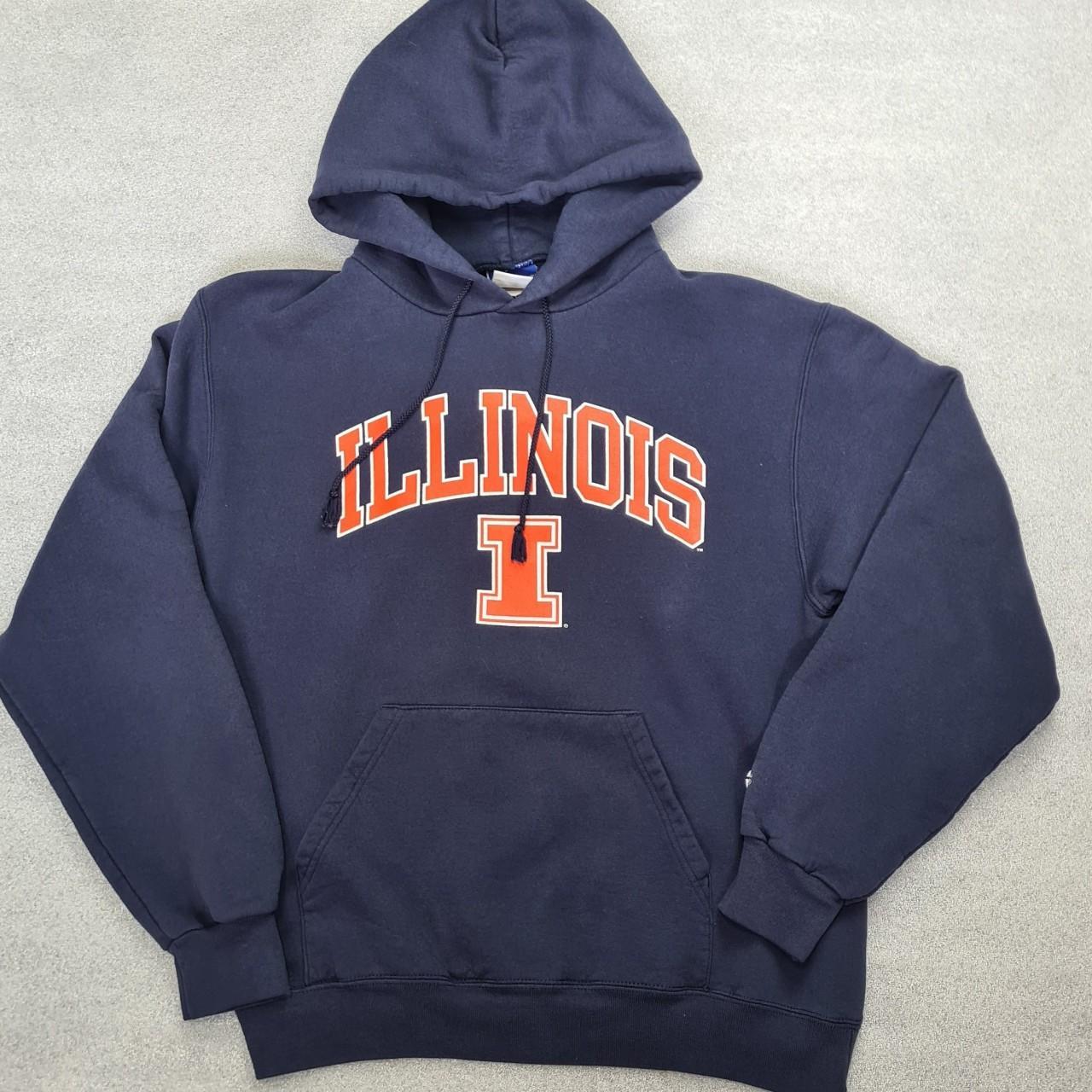 Champion Hoodie Medium ILLINOIS Collage USA... - Depop