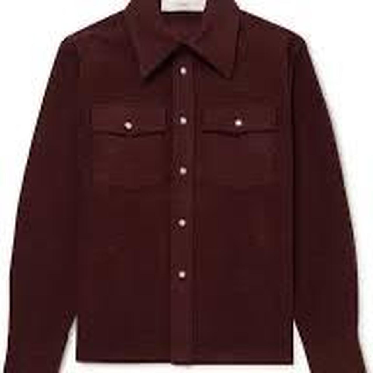 Sefr matsy shirt jacket in burgundy and is made from...