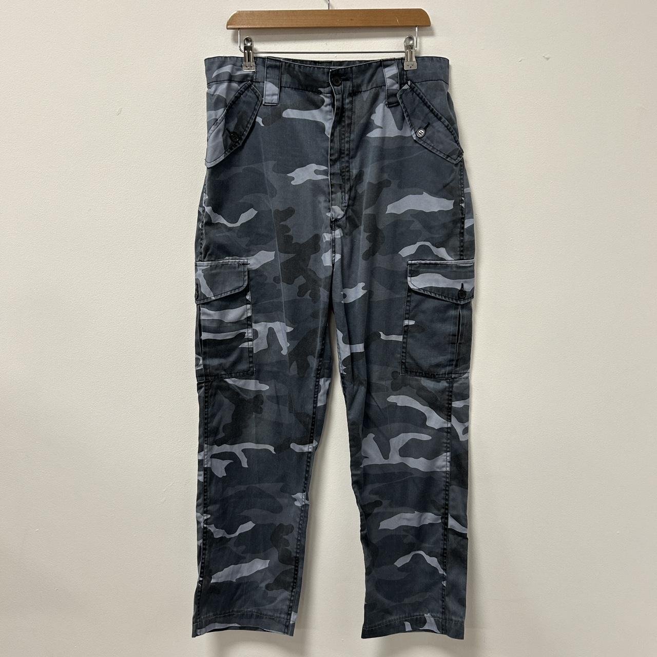 Boston blue camouflage cargo trousers. Good vintage... - Depop