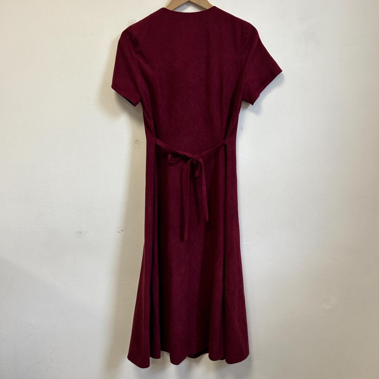 Debenhams vintage dress. Suede effect. Dark burgundy