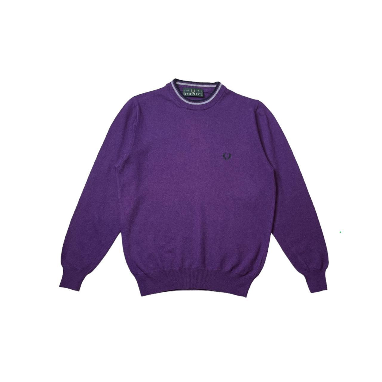 Pullover Fred Perry Uomo S Viola 100 Lana Manica. Depop