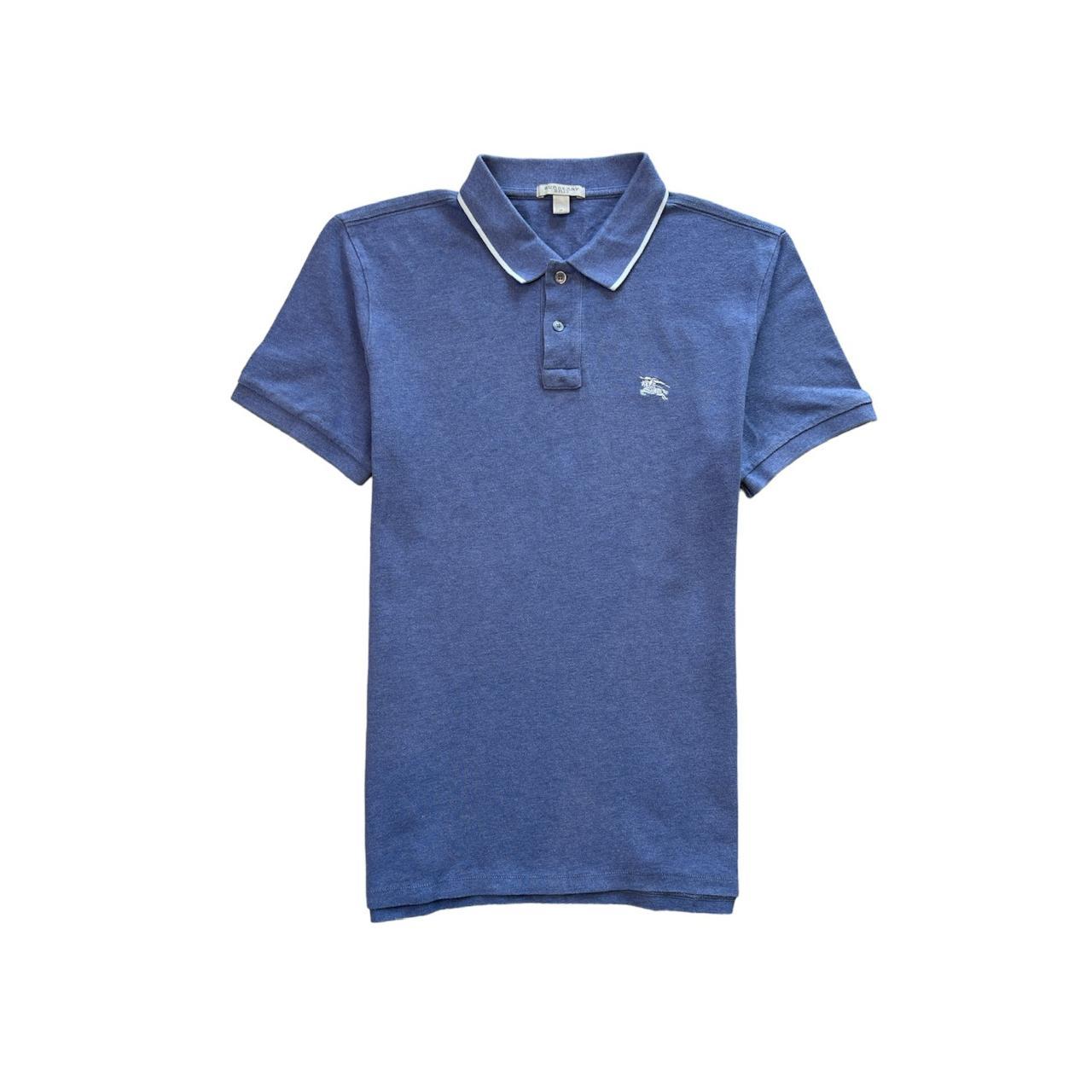 Polo Burberry Uomo M Blu Denim Cotone Manica corta