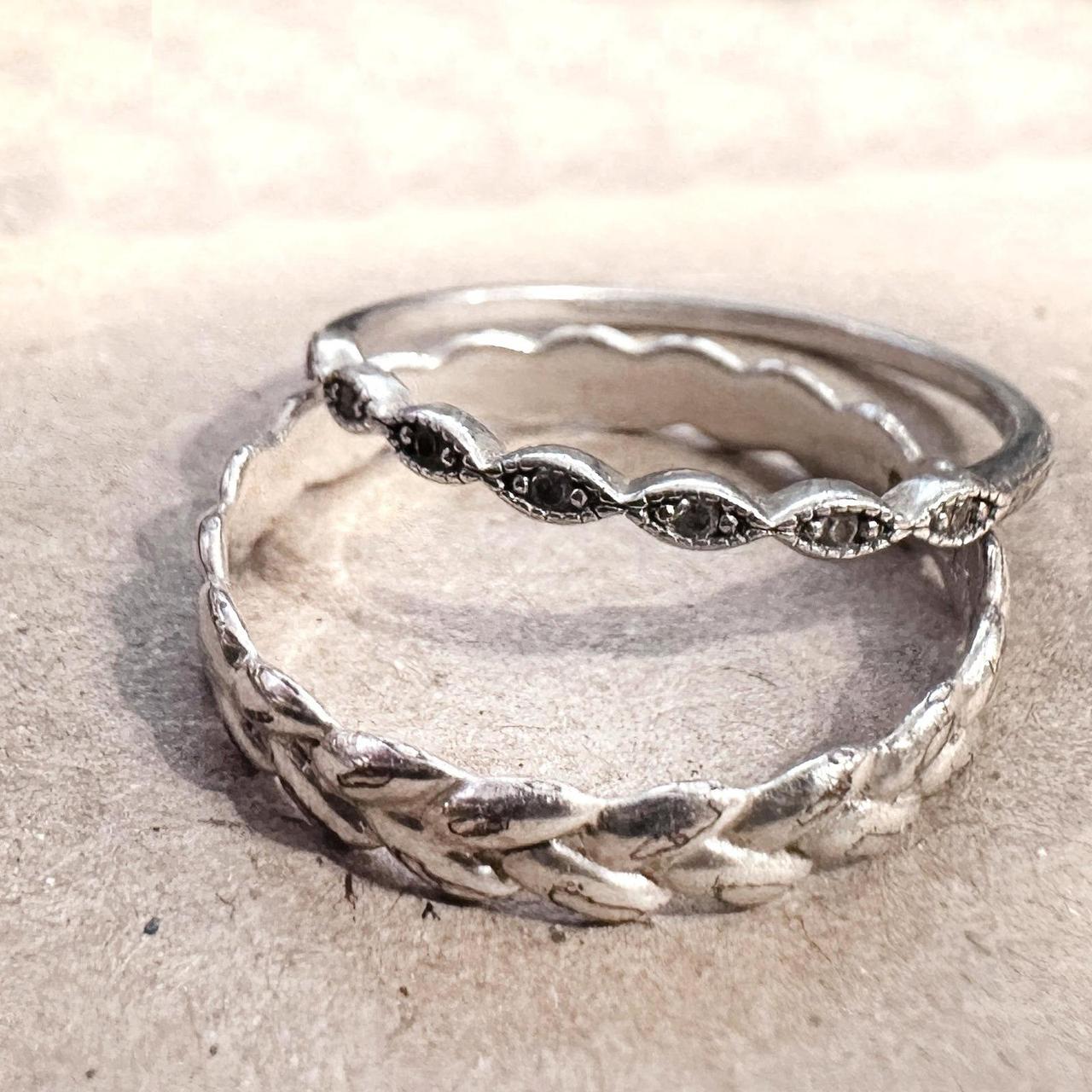 Women's Ring - Silver – Vintage Stackable Sterlin… - image 1