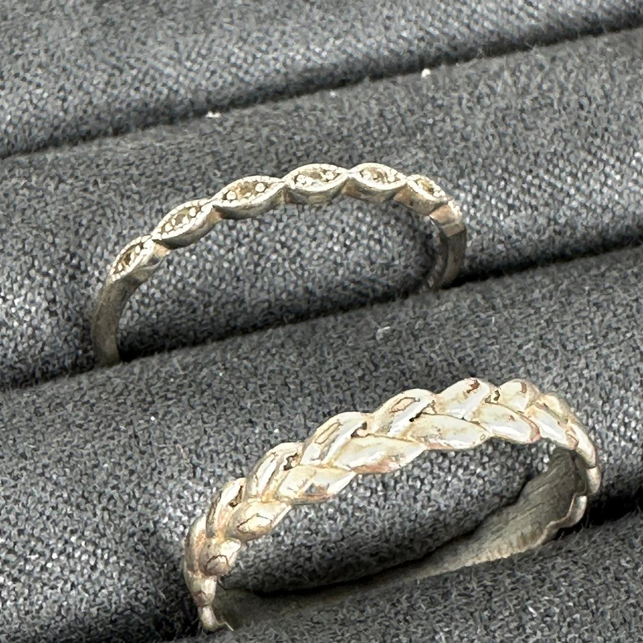 Women's Ring - Silver – Vintage Stackable Sterlin… - image 3