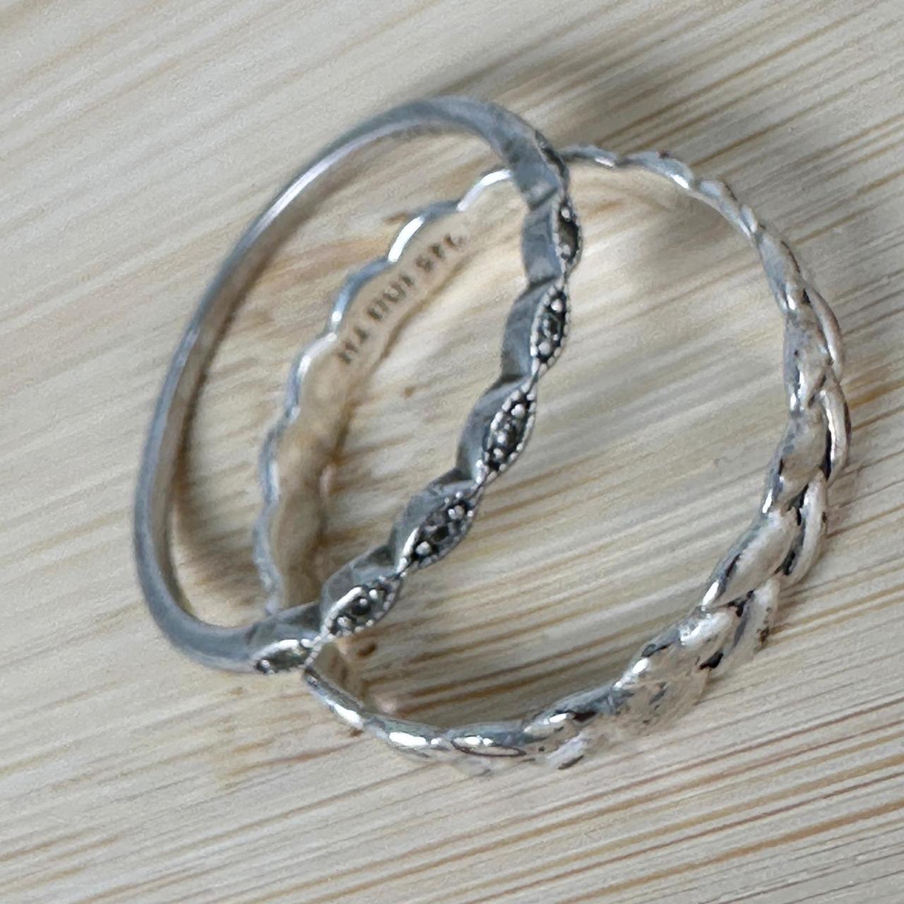 Women's Ring - Silver – Vintage Stackable Sterlin… - image 4