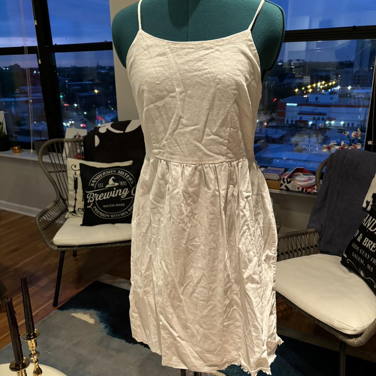 Old navy white linen dress online