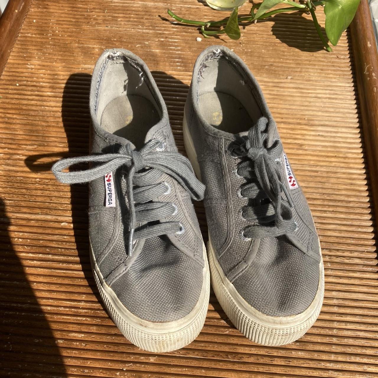 Grey superga platform best sale