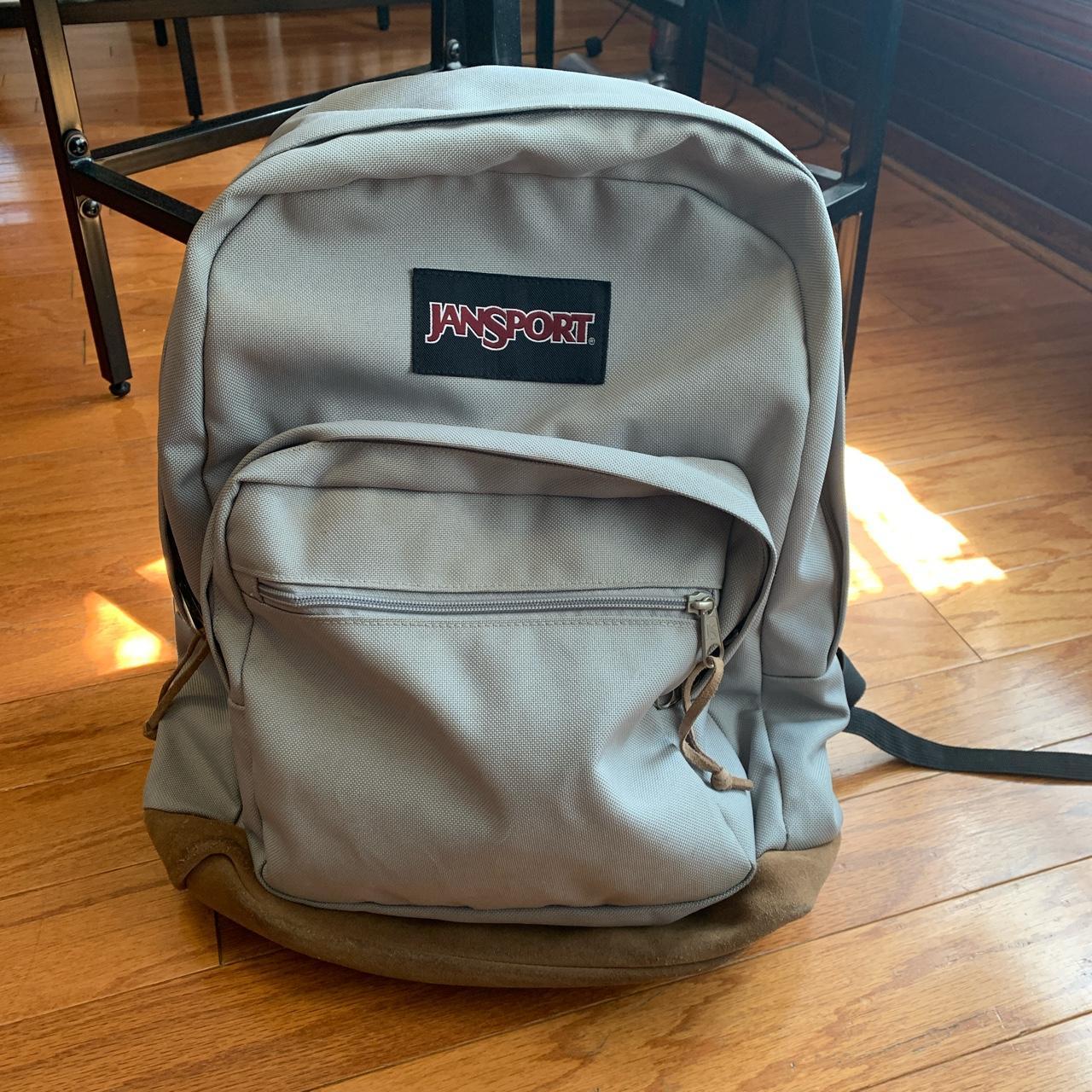 Jansport Men's Grey and Blue Bag | Depop