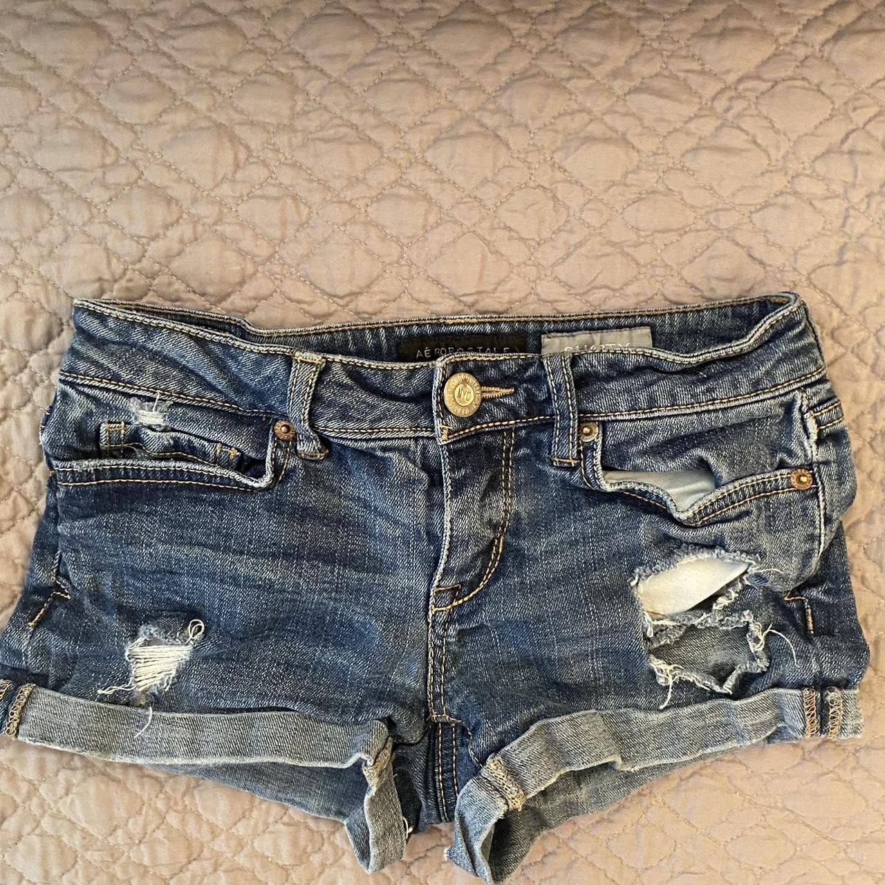 Aeropostale Women's Navy Shorts | Depop