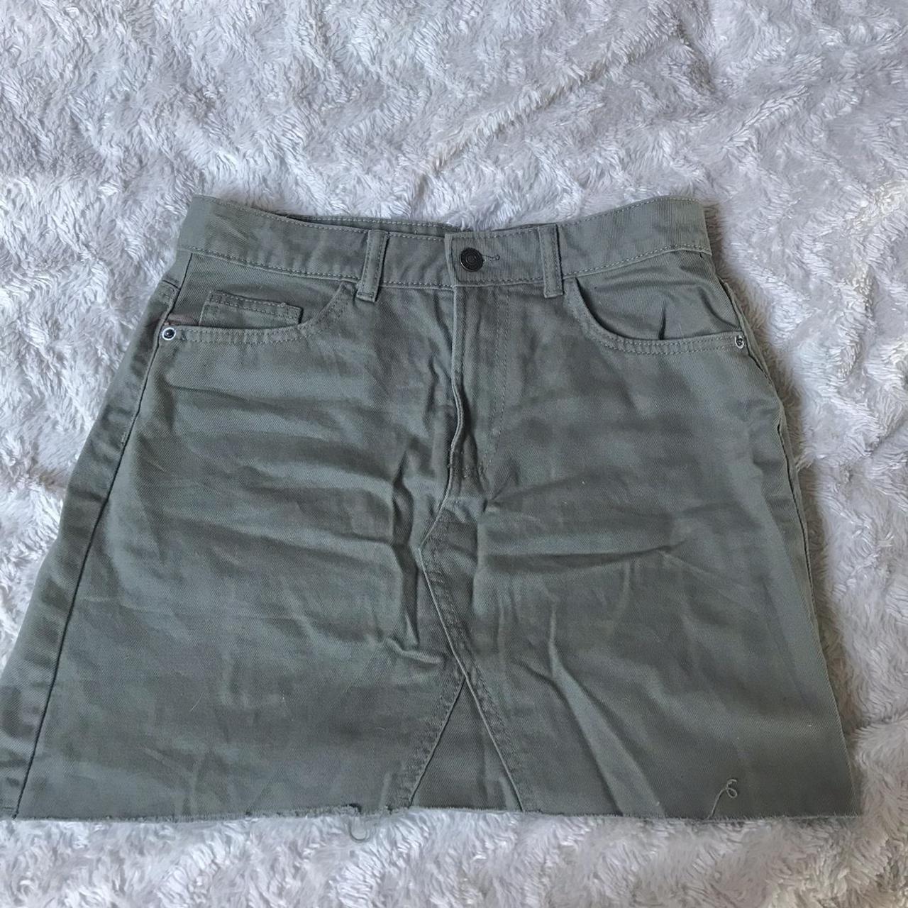 Primark Women's Khaki and Green Skirt Depop