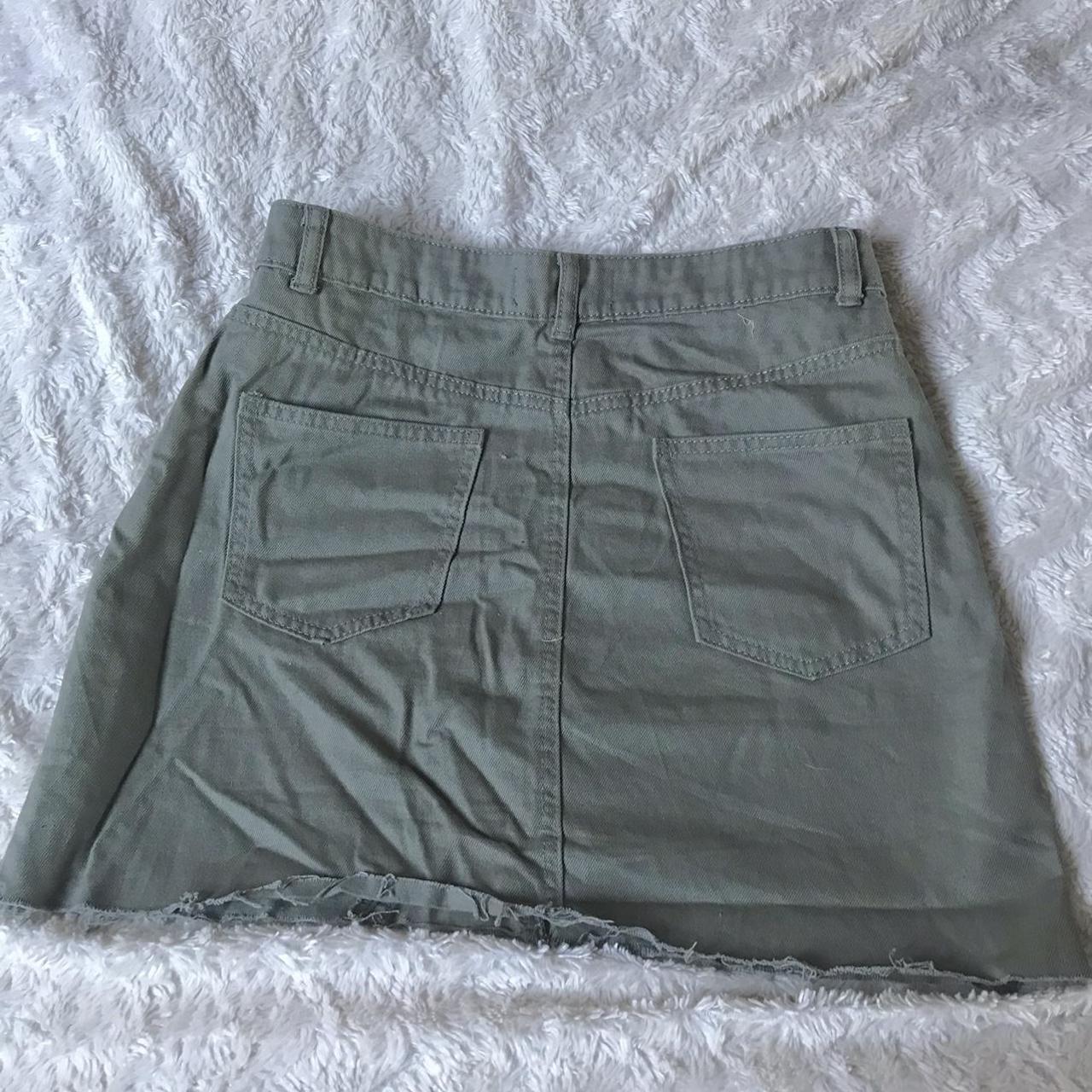 Primark Women's Khaki and Green Skirt Depop