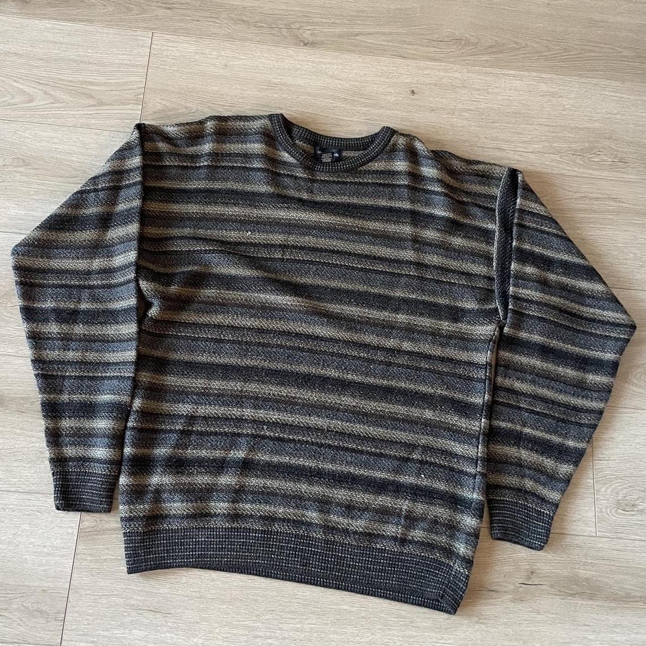 90s Marc Jacobs earth tone grandpa sweater Size XL... - Depop