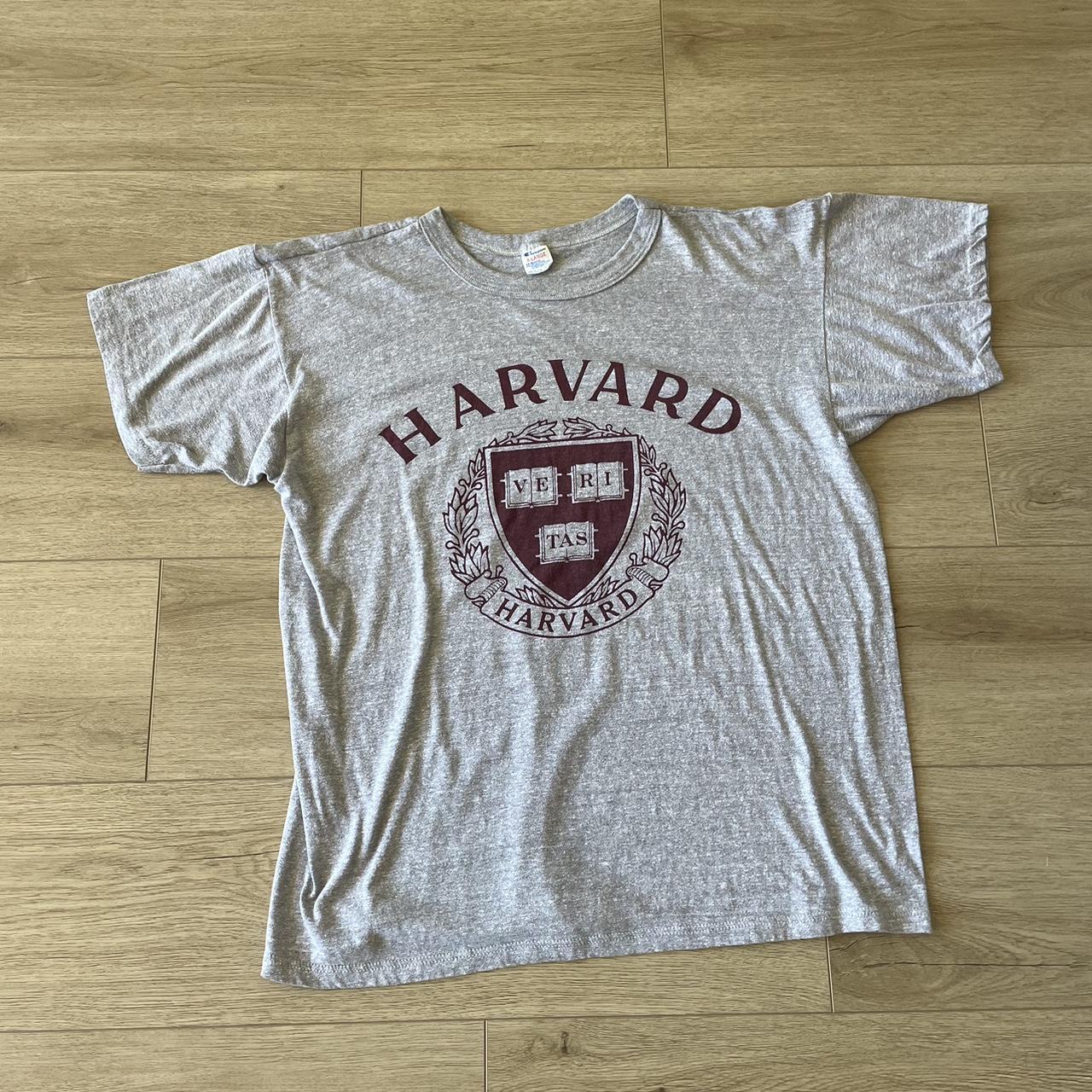 Vintage 80s Harvard university champion tee Fits L... - Depop