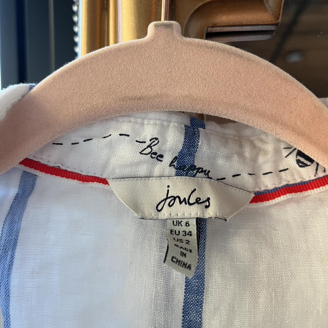 Joules Women's White and Blue Blouse (2)