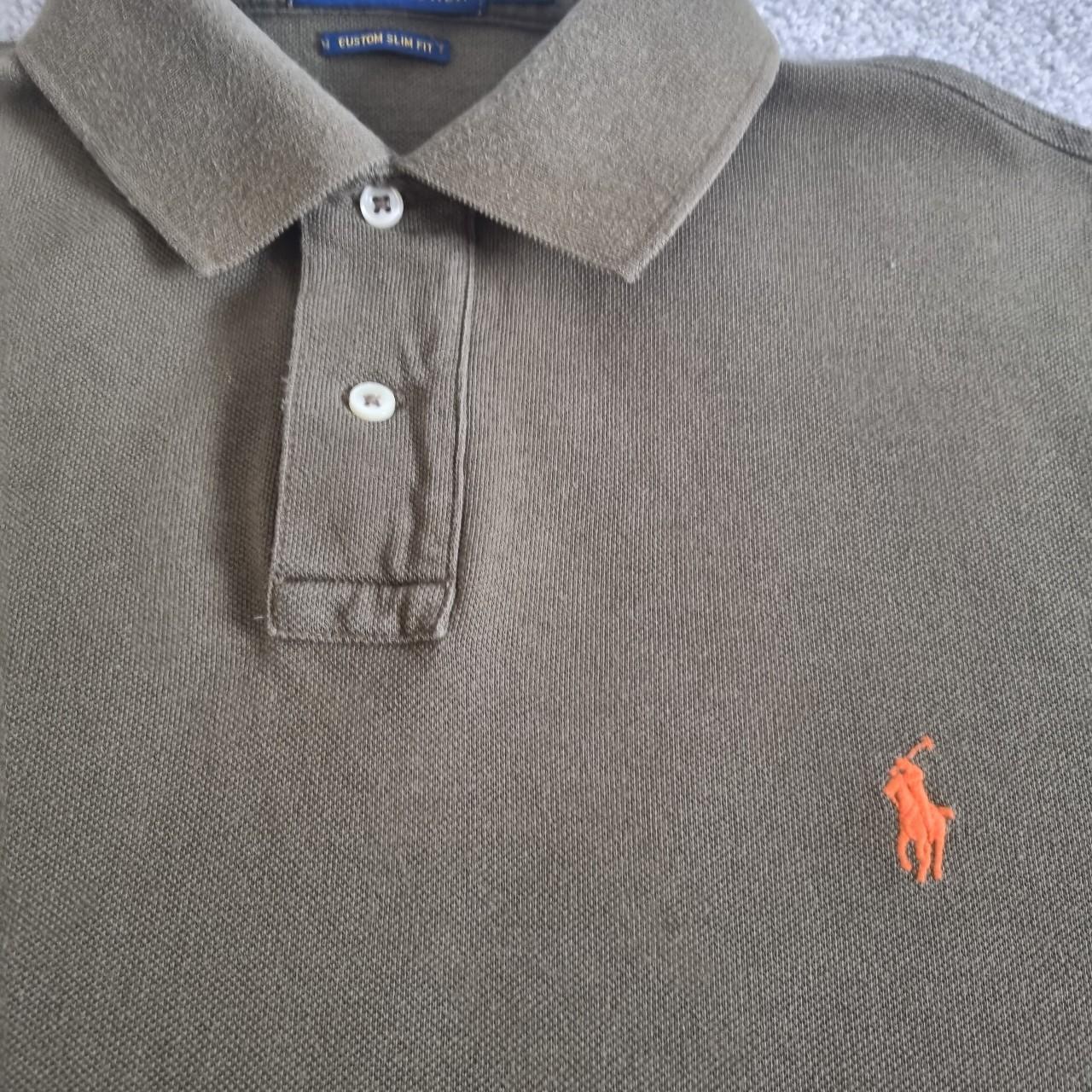 Khaki polo t-shirt. Great condition except small... - Depop