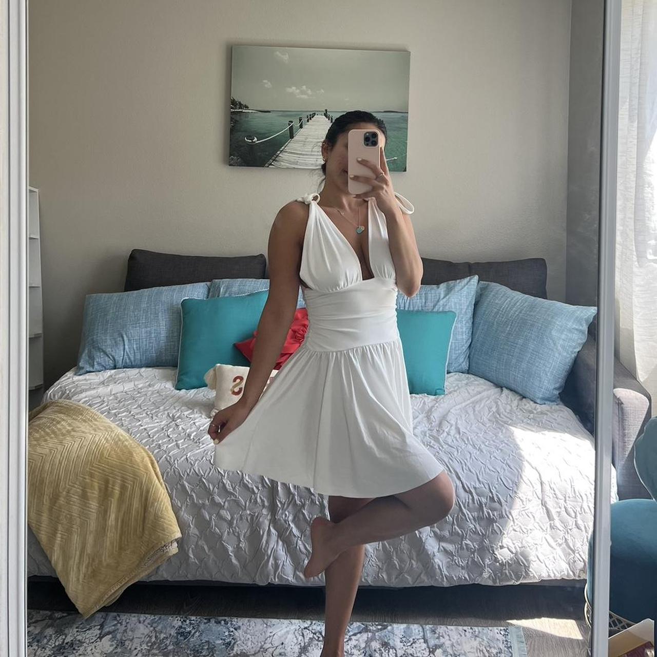 WHITE MINI DRESS Super cute white mini dress🕊️ This... - Depop