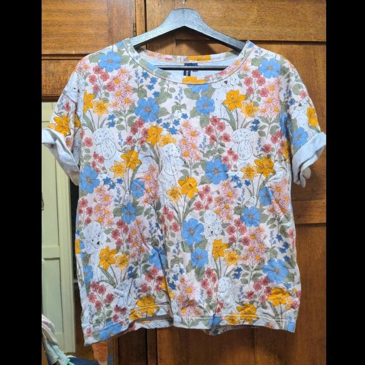 Princess Highway t-shirt with poodles and flowers on... - Depop