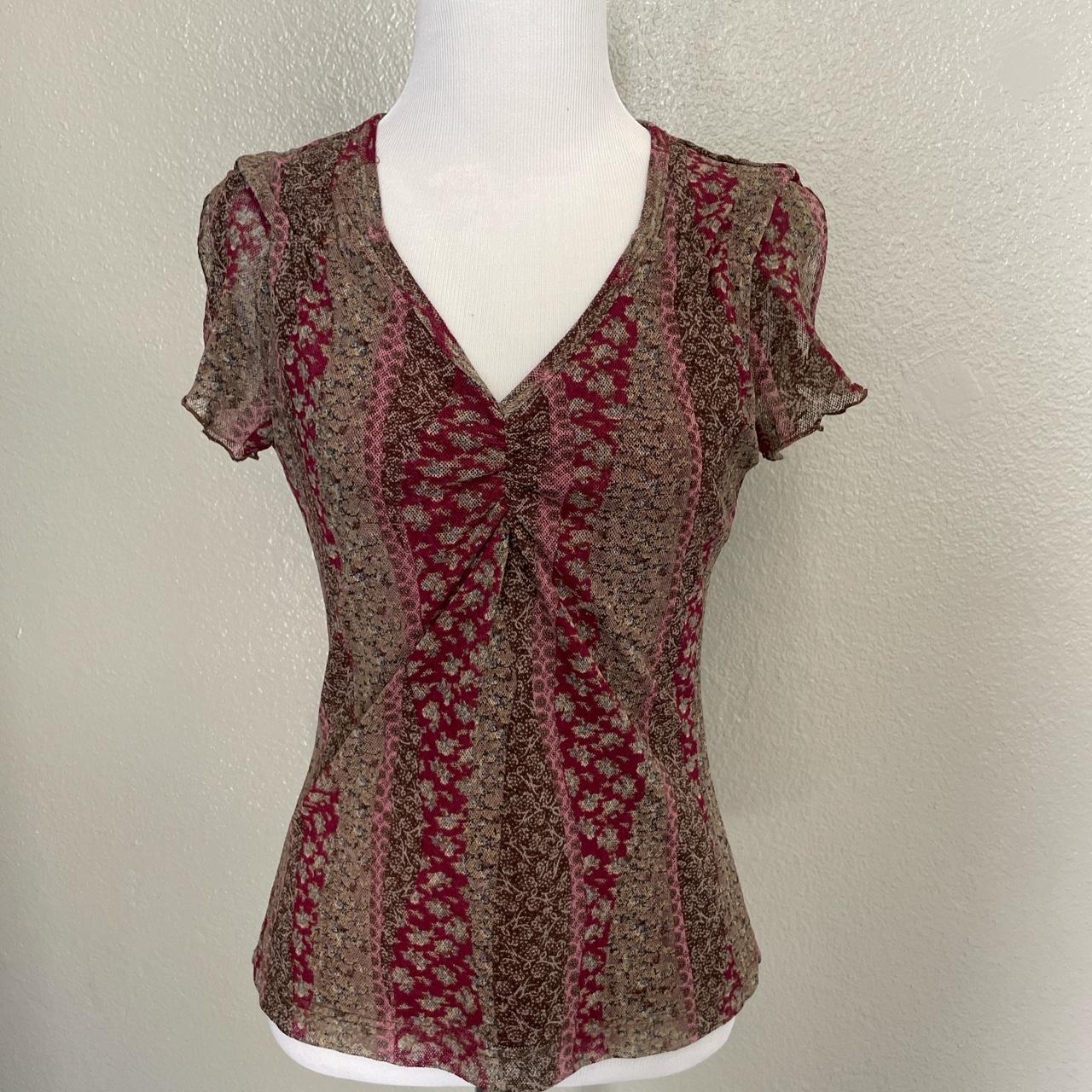 La Belle Women's Burgundy Blouse | Depop