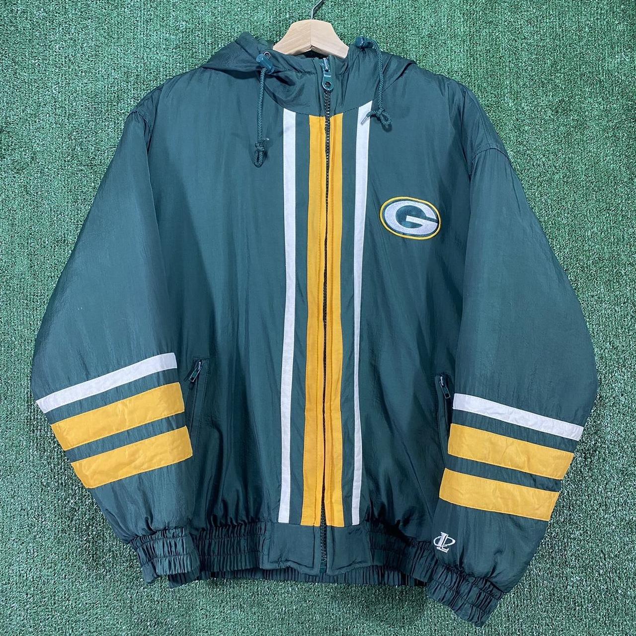 Vintage Green Bay Packers Puffer Jacket Mens Medium - Depop