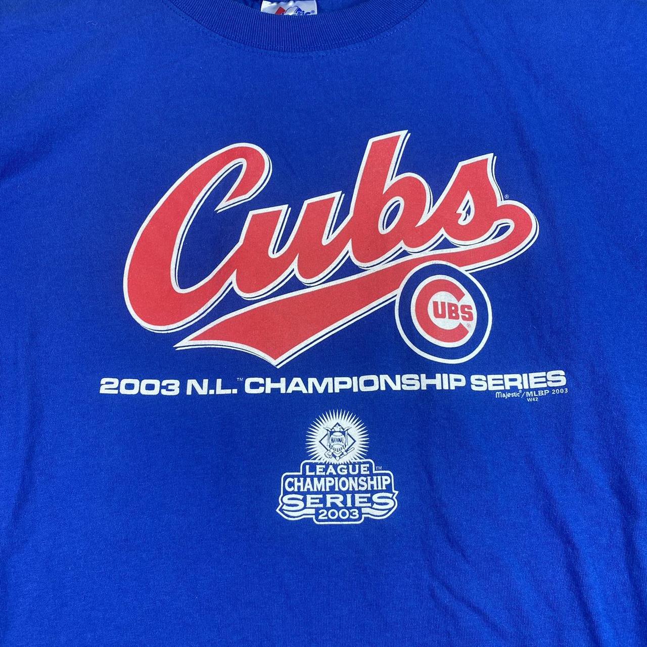 National Vintage League Chicago Cubs 2003 Logo Majestic Tee Size XL