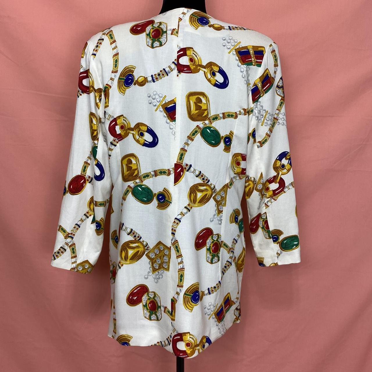 A beautiful vintage blazer jacket with multi color... - Depop
