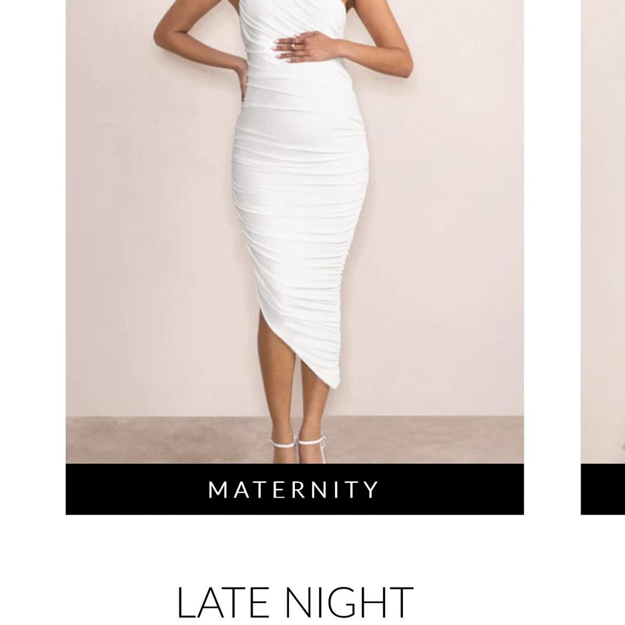 Club L Maternity Dress White Maternity Rushed One... Depop