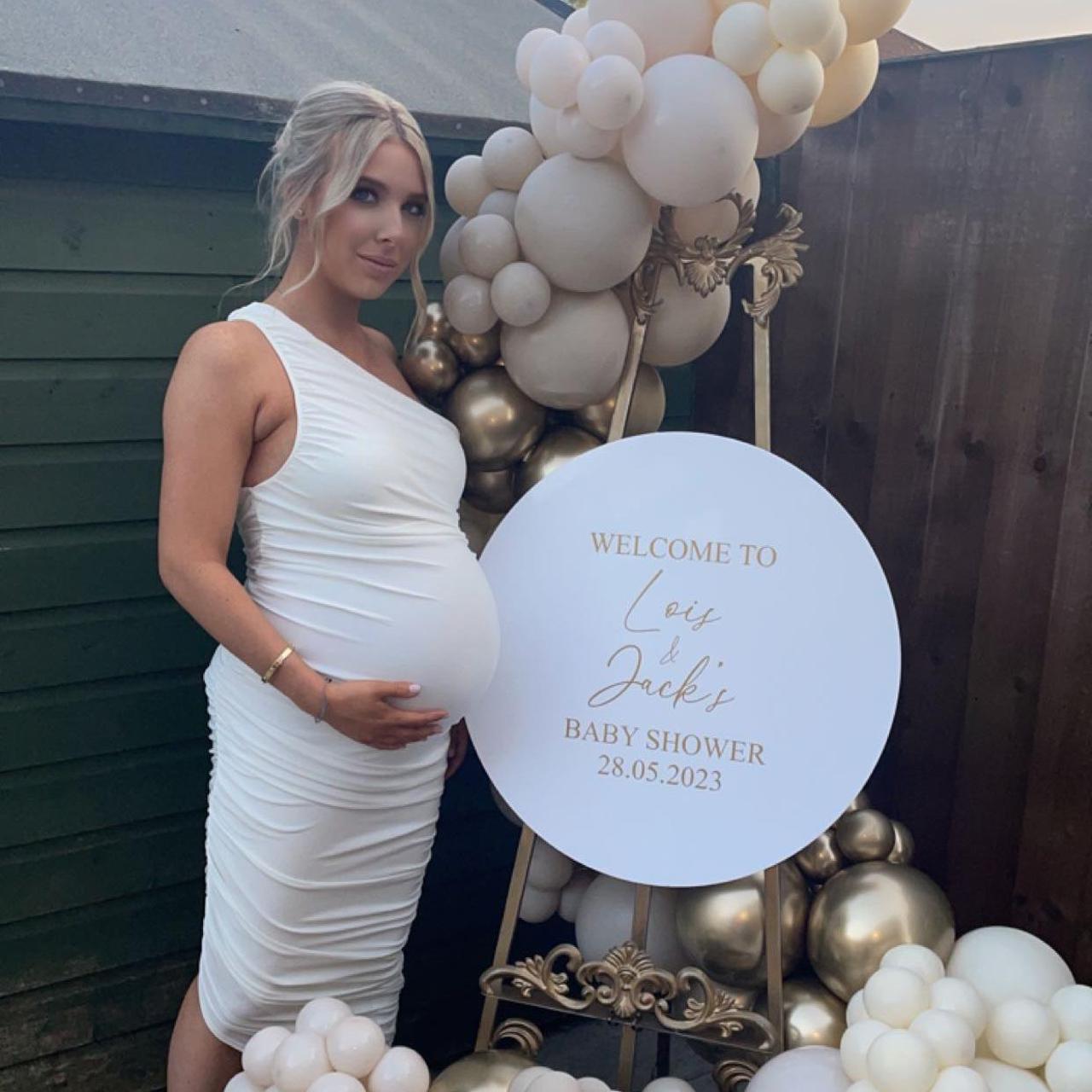 Club L Maternity Dress White Maternity Rushed One... Depop