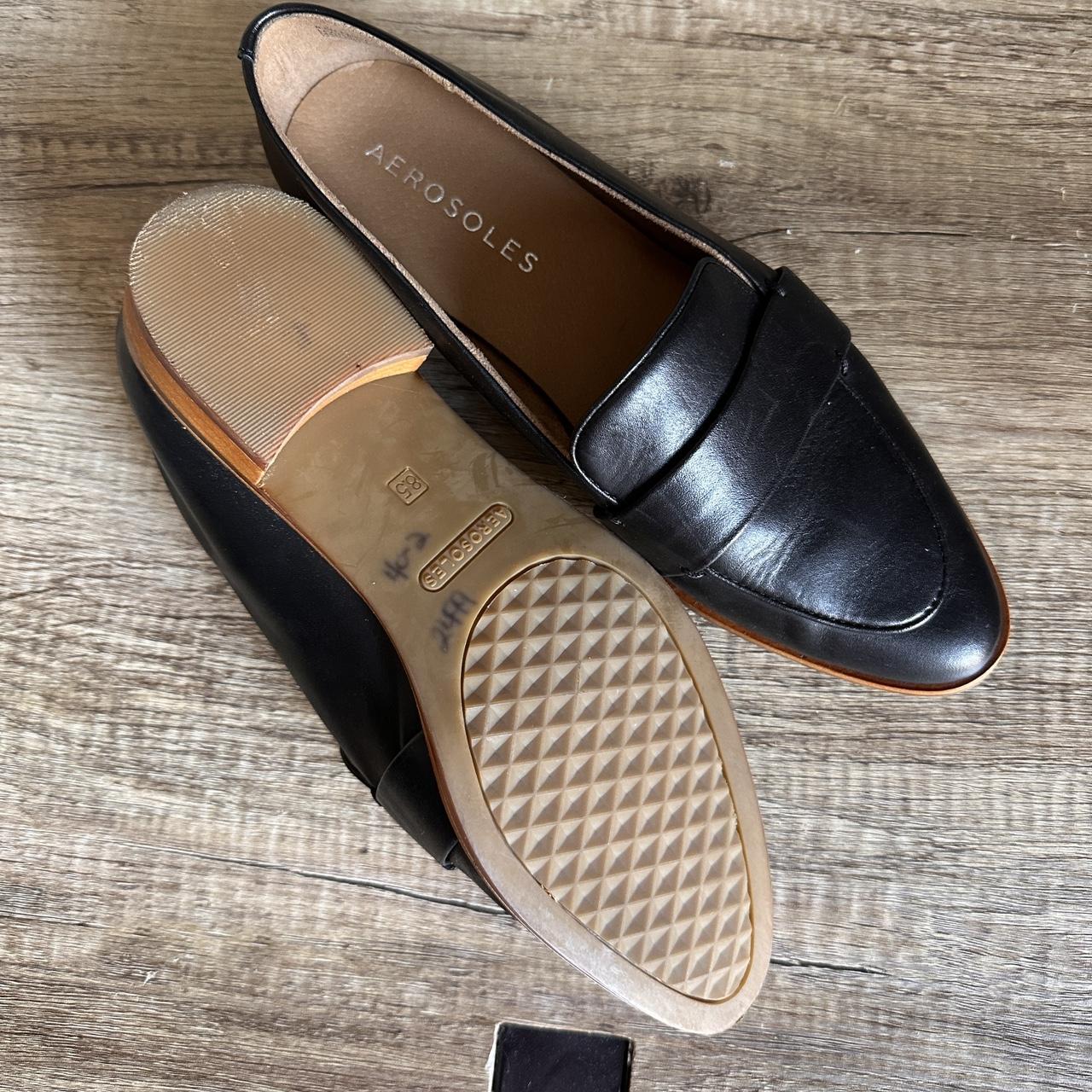 aerosoles loafers black leather
