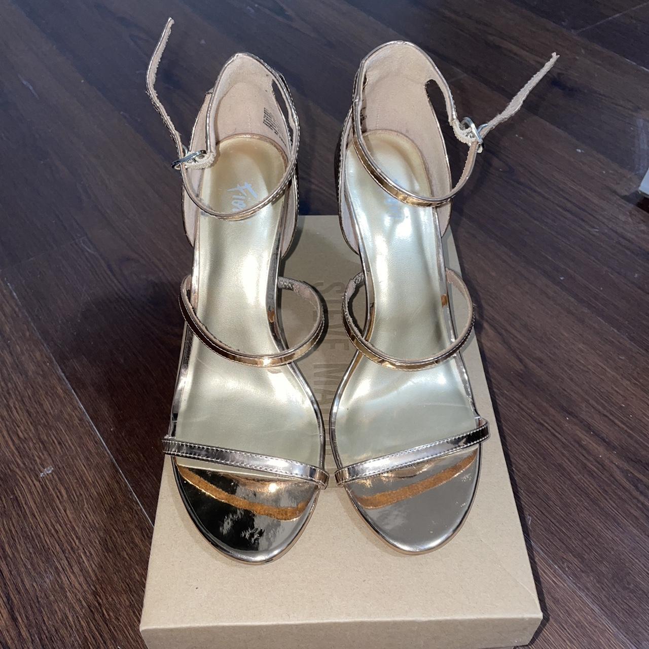 Rose gold sandals outlet 3 inch heel