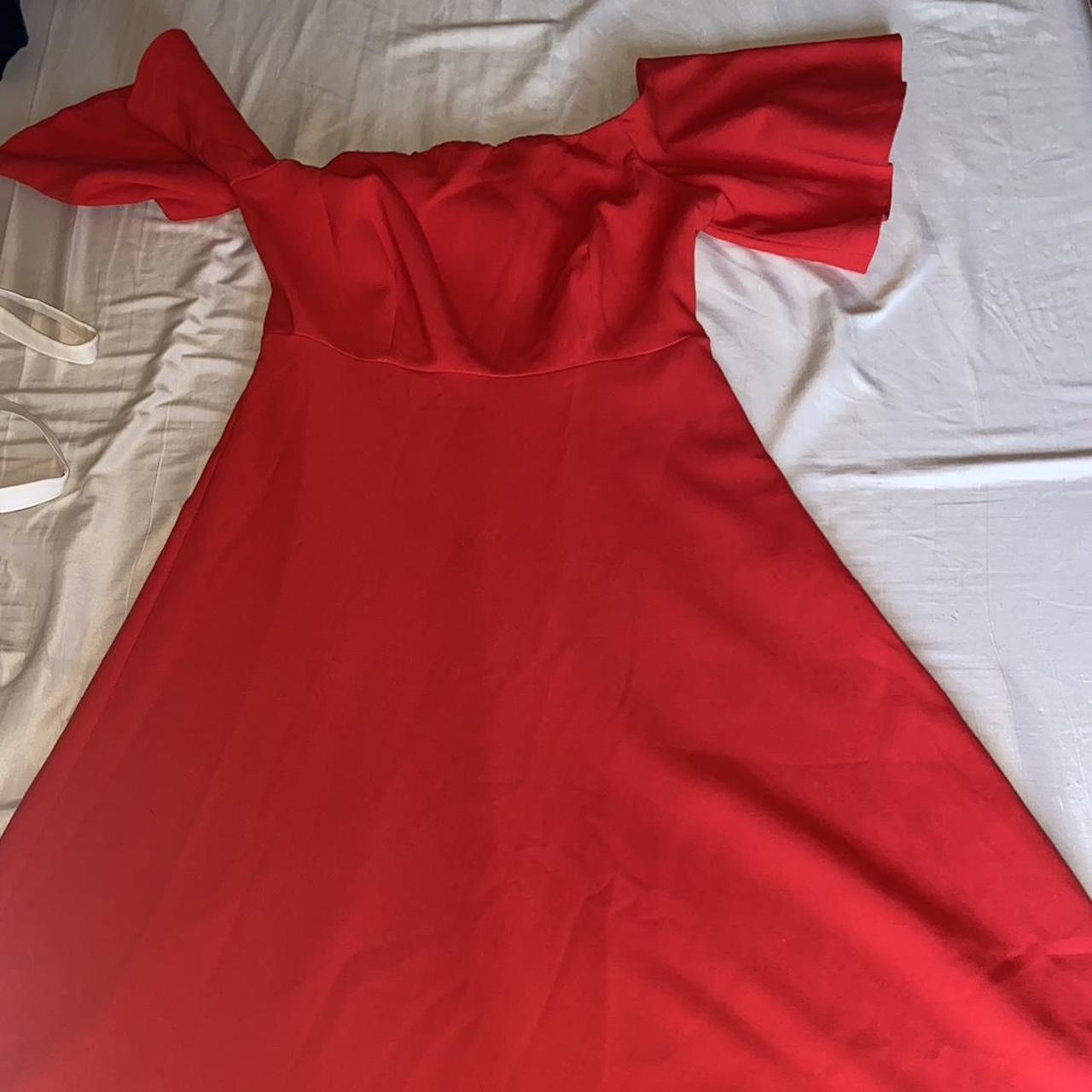 Off the shoulder red dress. Zara woman - Depop