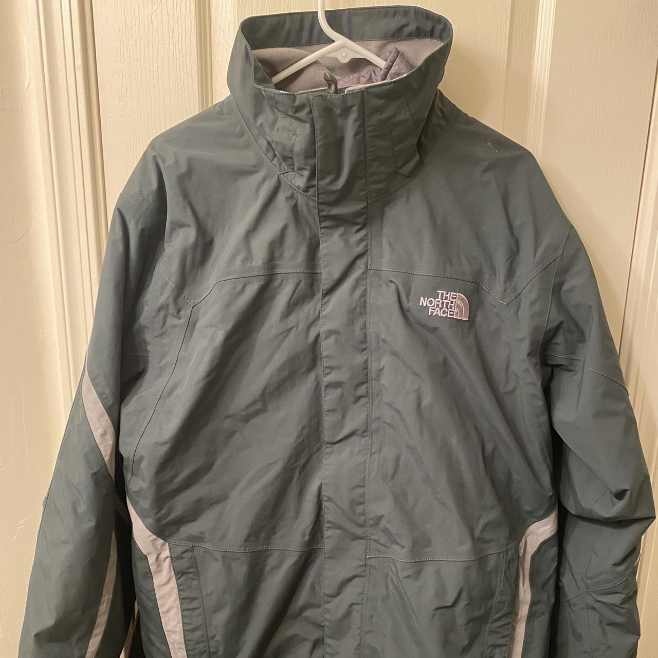 Silver north face on sale coat