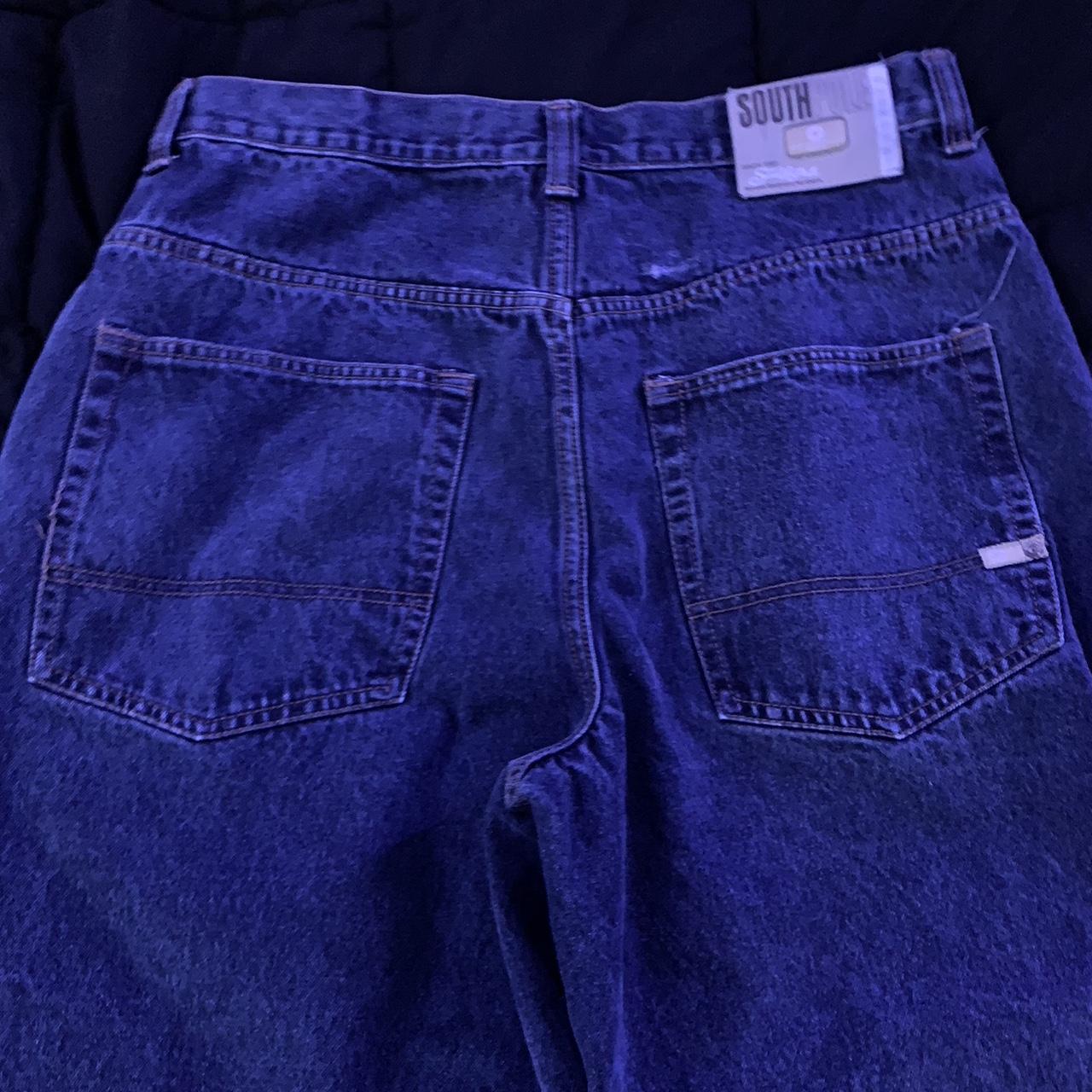 baggy south pole jeans size 38 small hole in the... - Depop