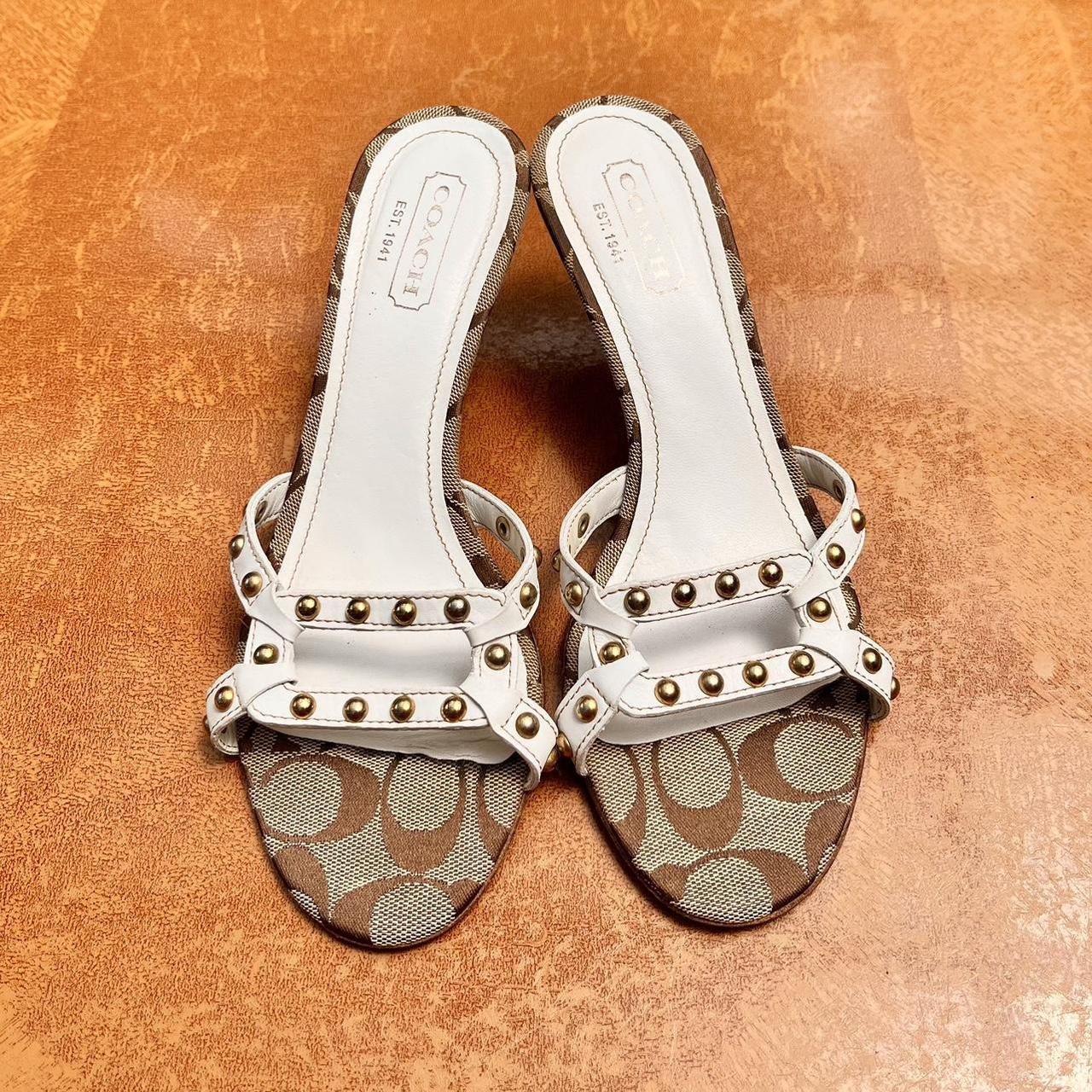 Womens White Coach Georgie Sandals | Soletrader