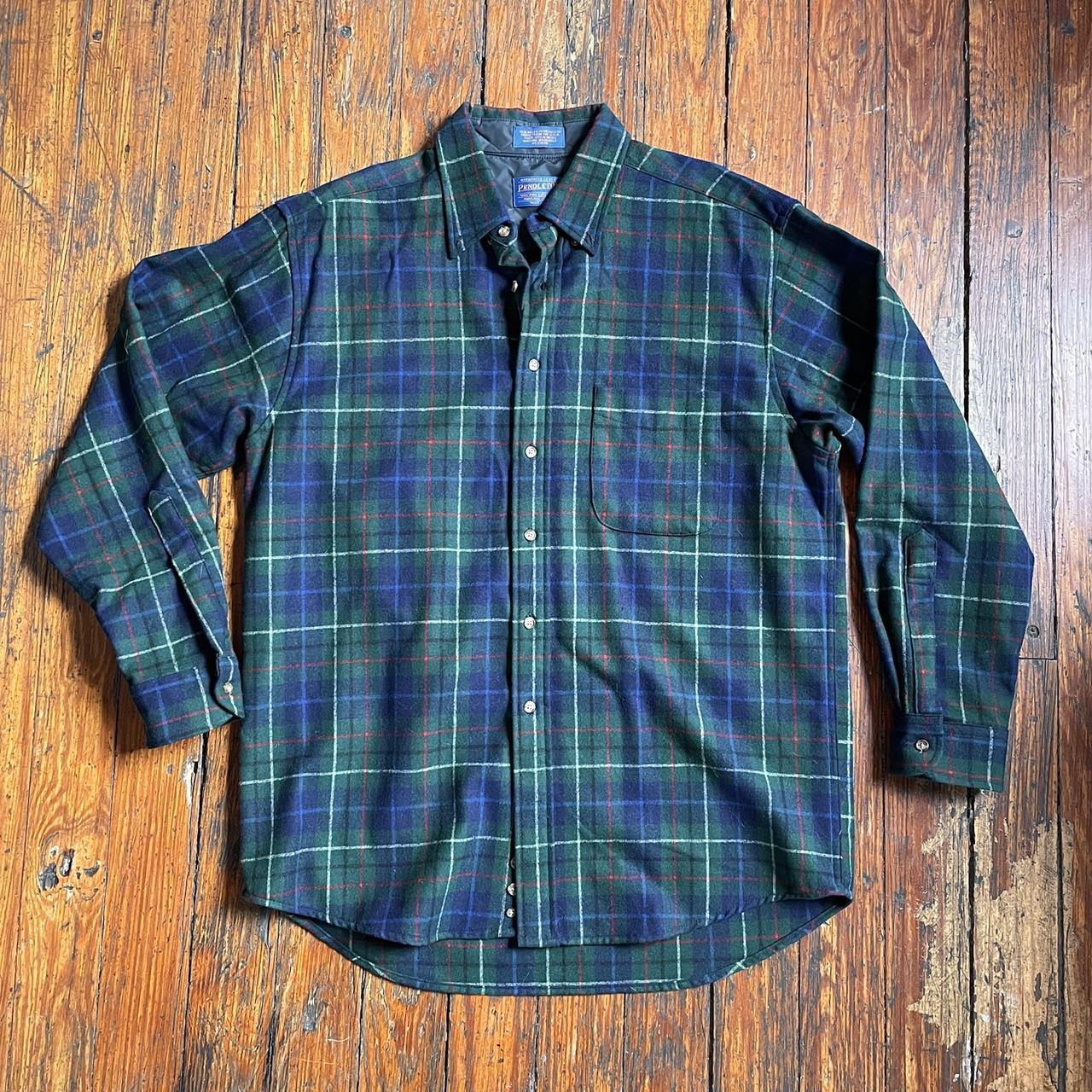 men-s-navy-and-green-shirt-depop