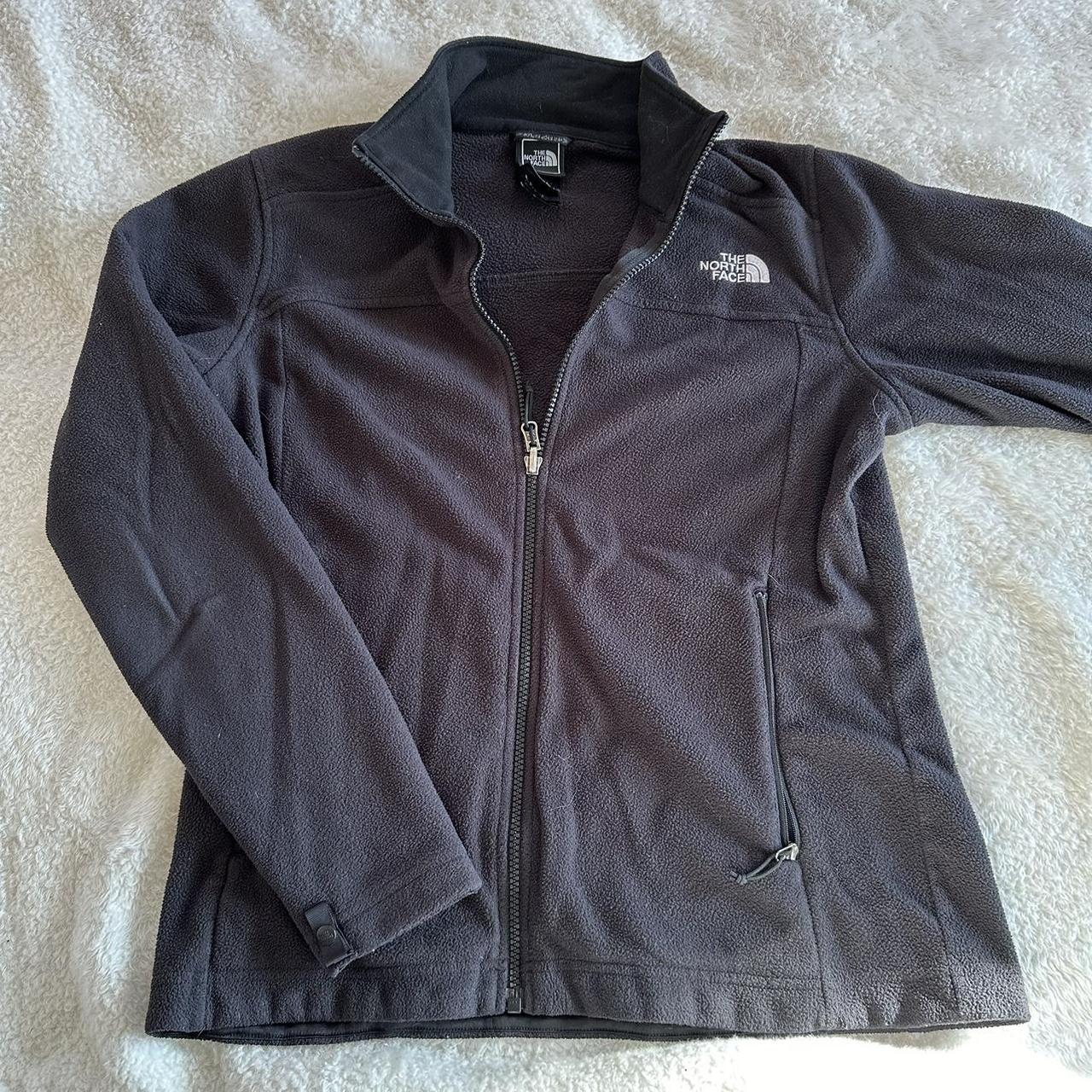 black zip up The North Face jacket - size women's... - Depop