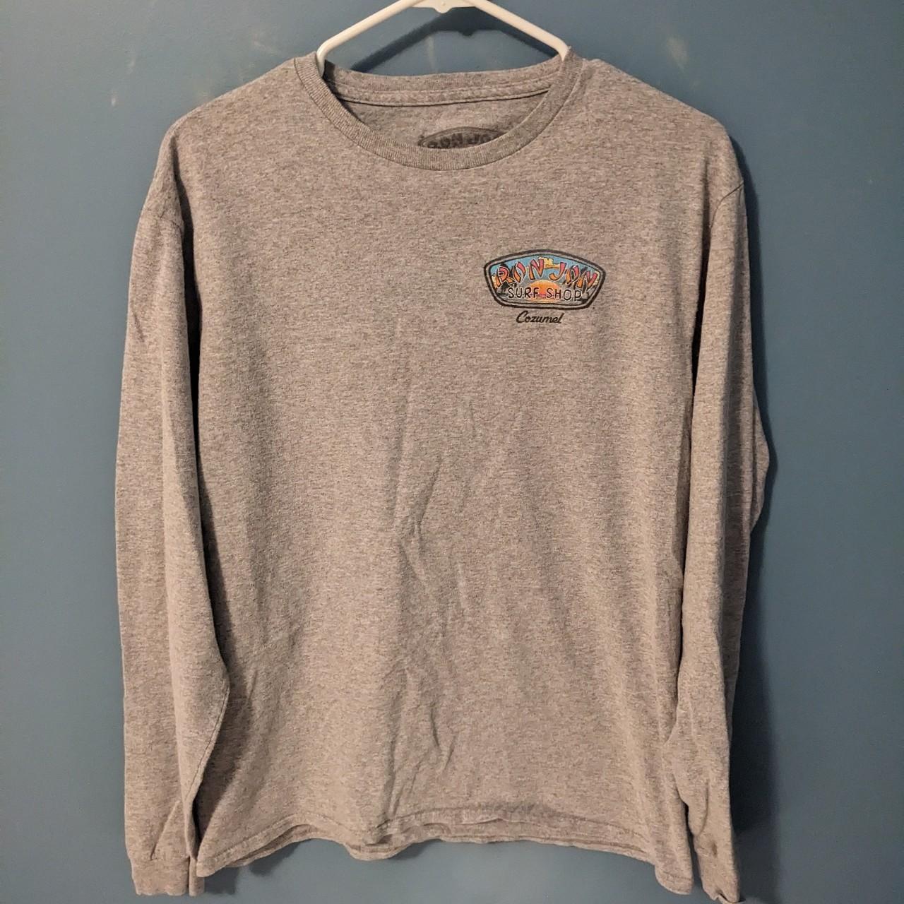 Grey Ron Jon Surf Shop Cozumel Long Sleeve Tee. Size... - Depop