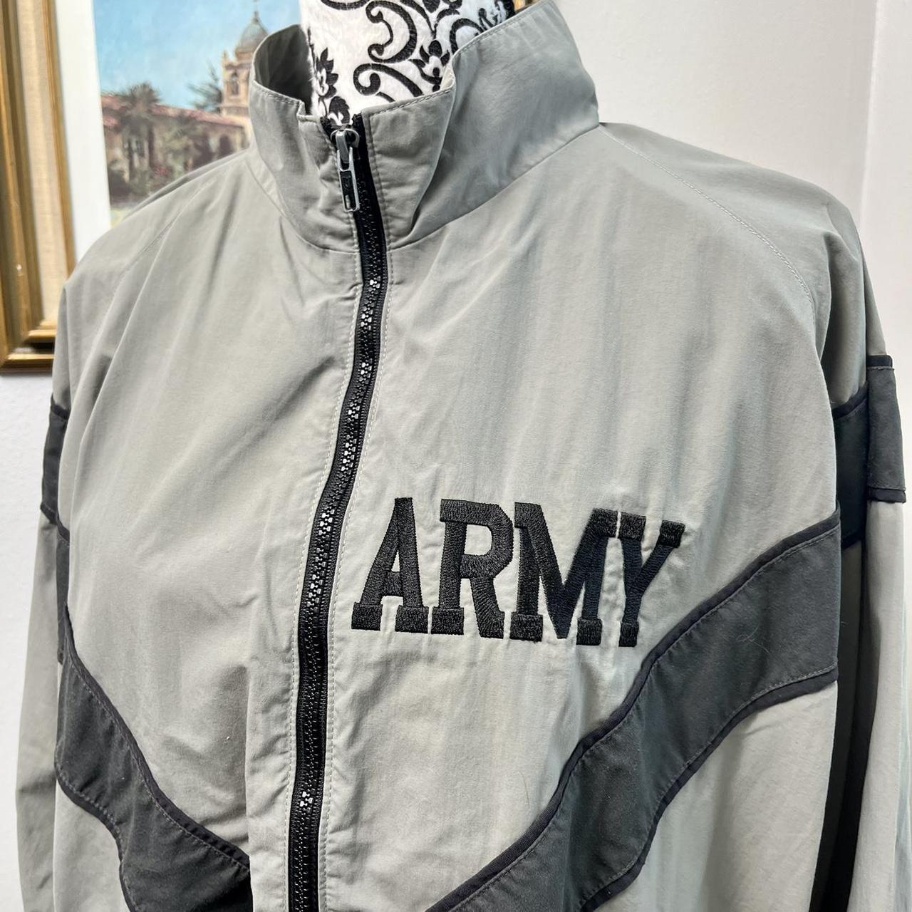 Grey army utility windbreaker jacket not super... Depop