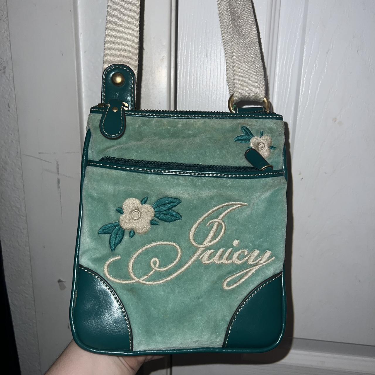 Juicy Couture Women's Green and Blue Bag Depop
