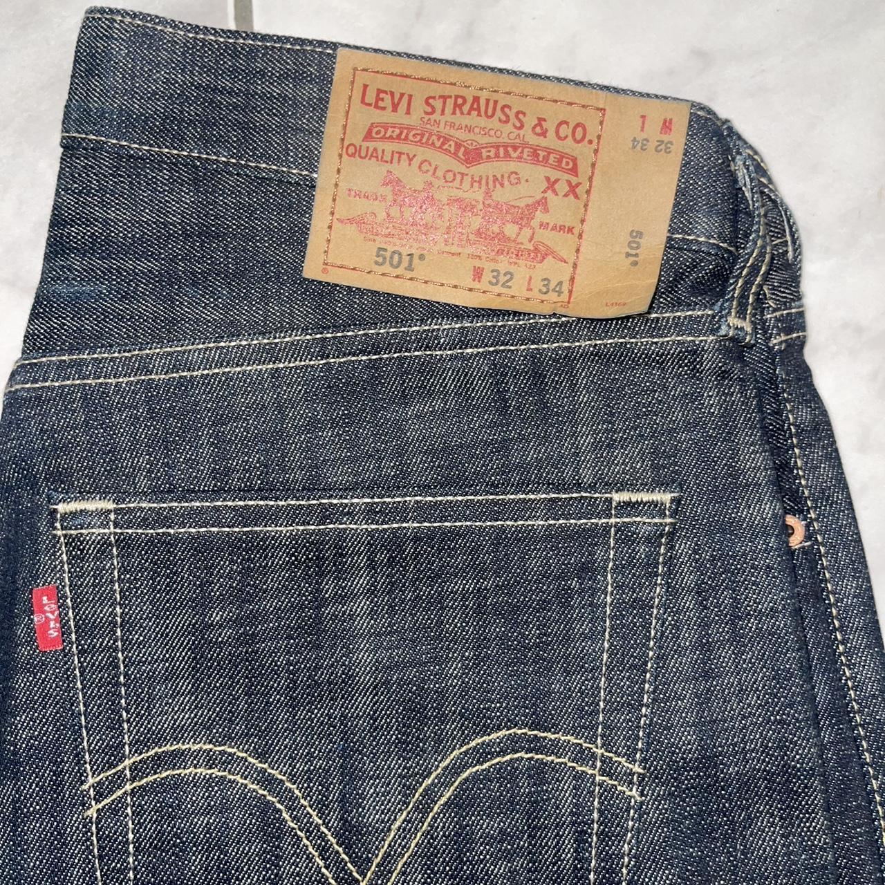 levis 501 straight leg button-fly size-32/34 Free... - Depop