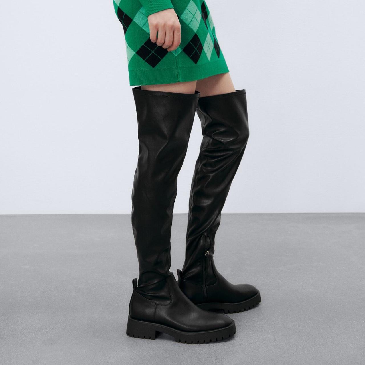 Zara flat over the knee boots hotsell