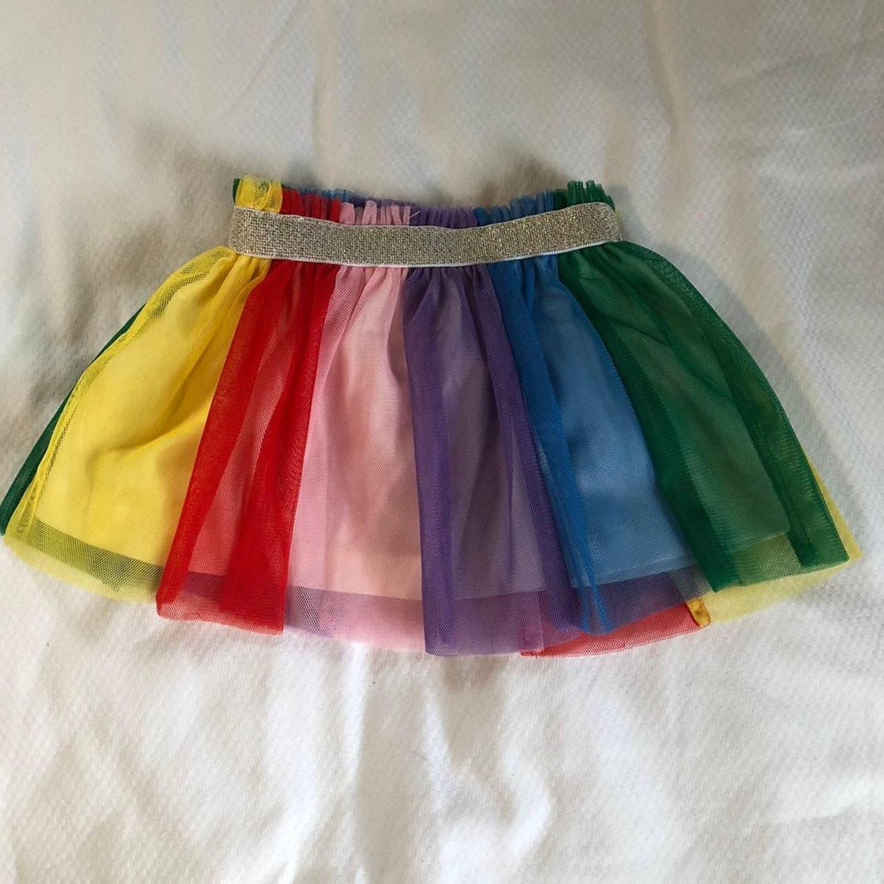 Hanna Anderson rainbow tulle skirt baby girl size