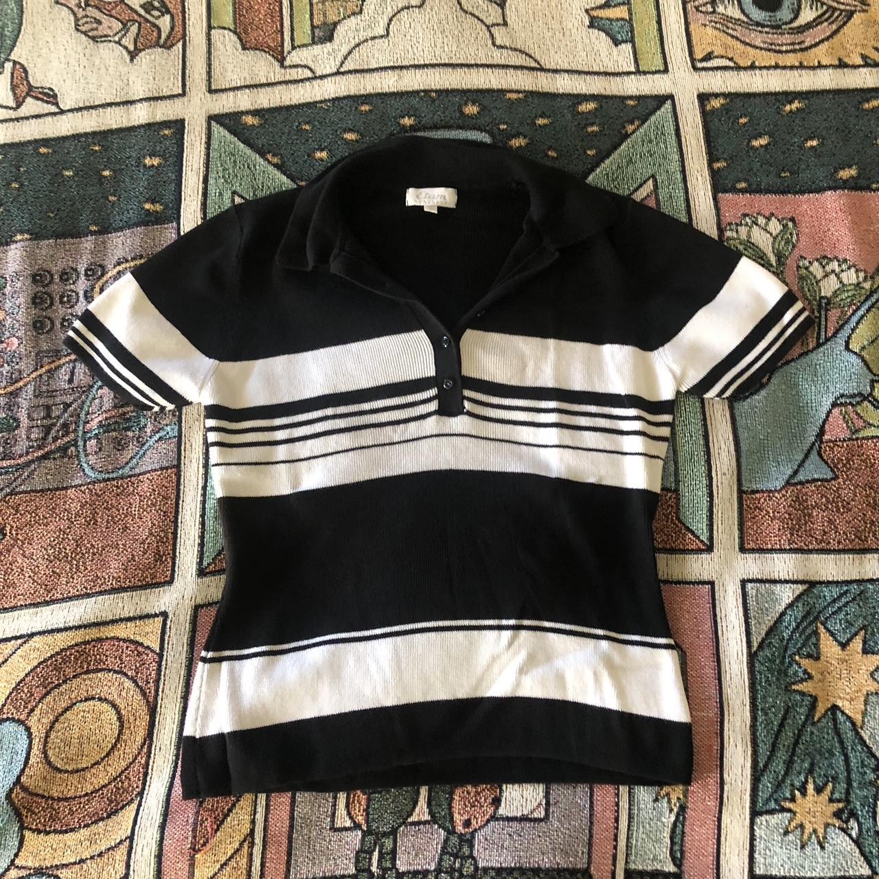 Etam Women's Black and White Shirt