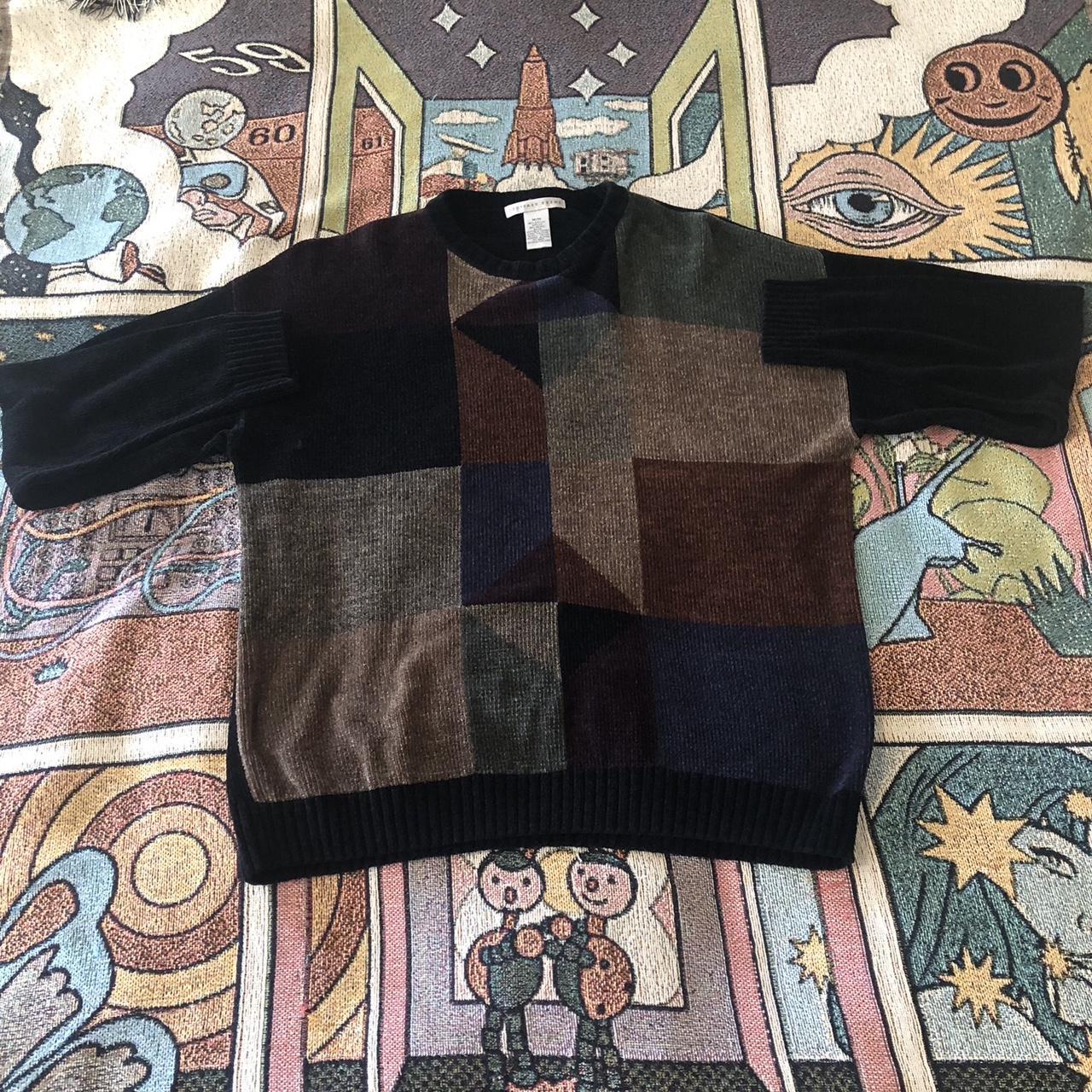 Geoffrey Beene Men's Black and Brown Cardigan Depop