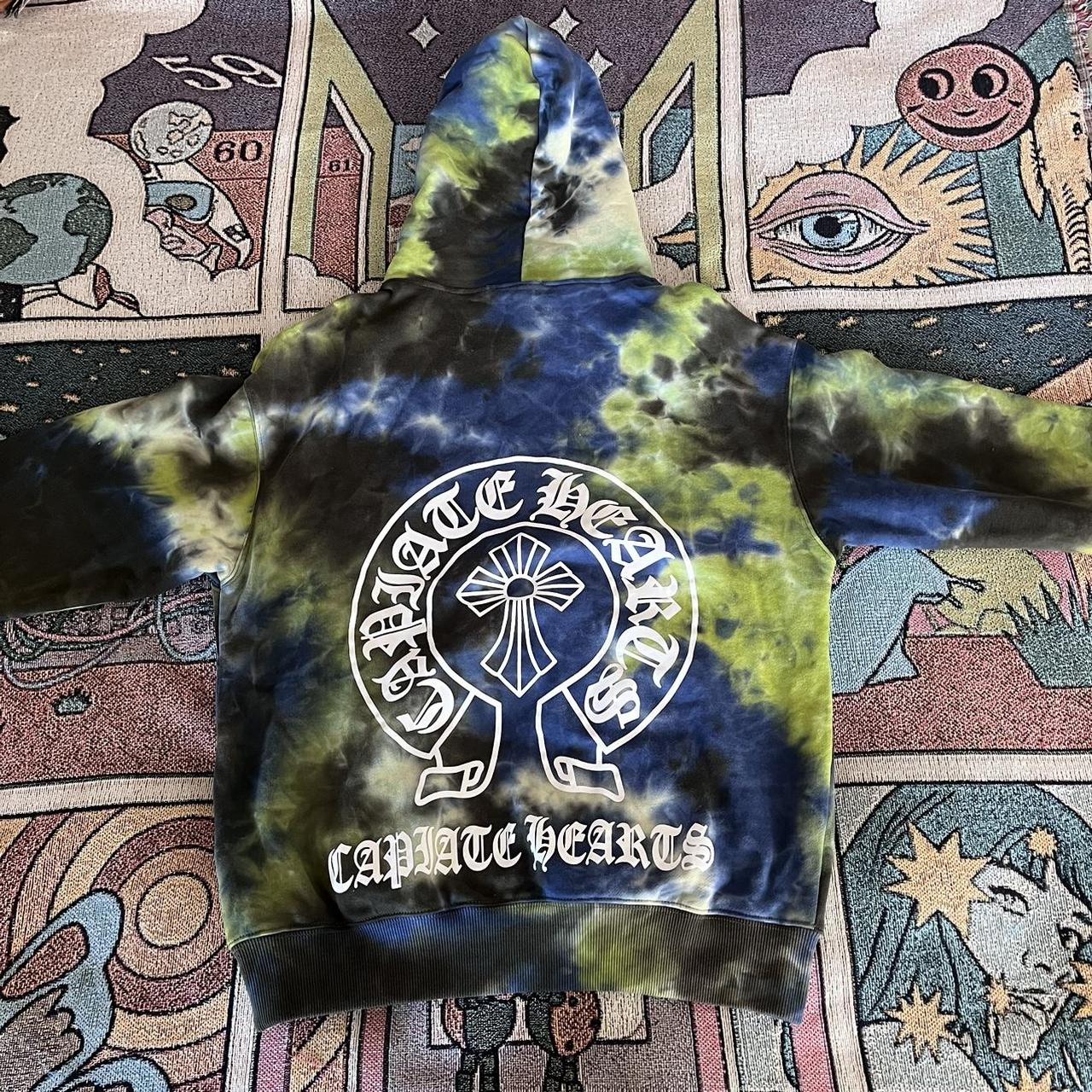 Capiate Hearts tie dye hoodie, tagged size XL. Runs... - Depop