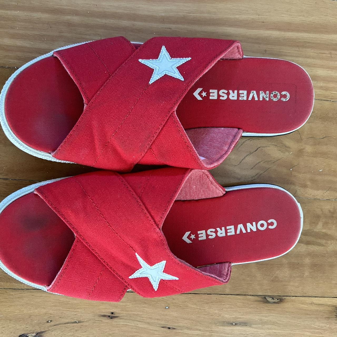 Red Converse Slides - size 38 Comfy for the summer - Depop