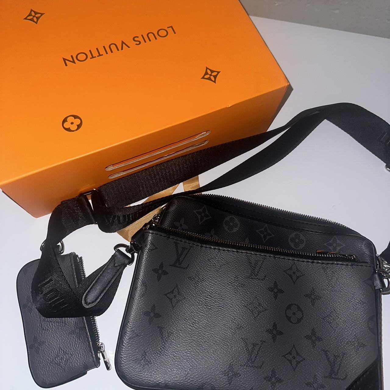 Loui Vuitton Black Monogram Trio Messenger Shoulder Bag Strap